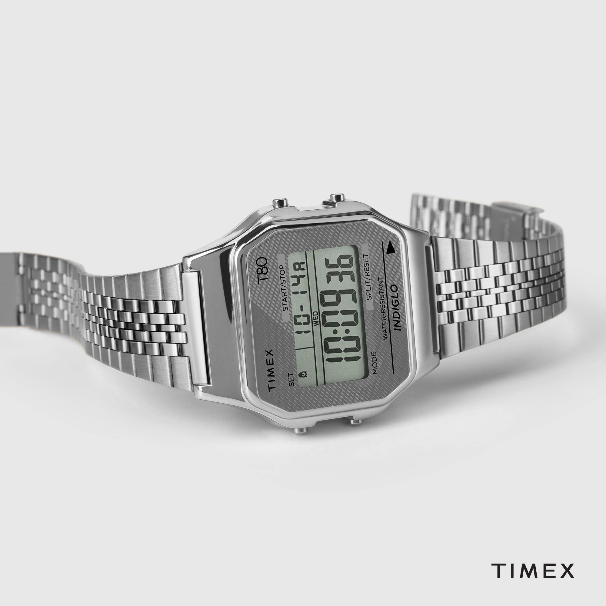 zegarek Timex TW2R79300 T80 34mm Stainless Steel Bracelet T80 akrylowe - miniatura 8