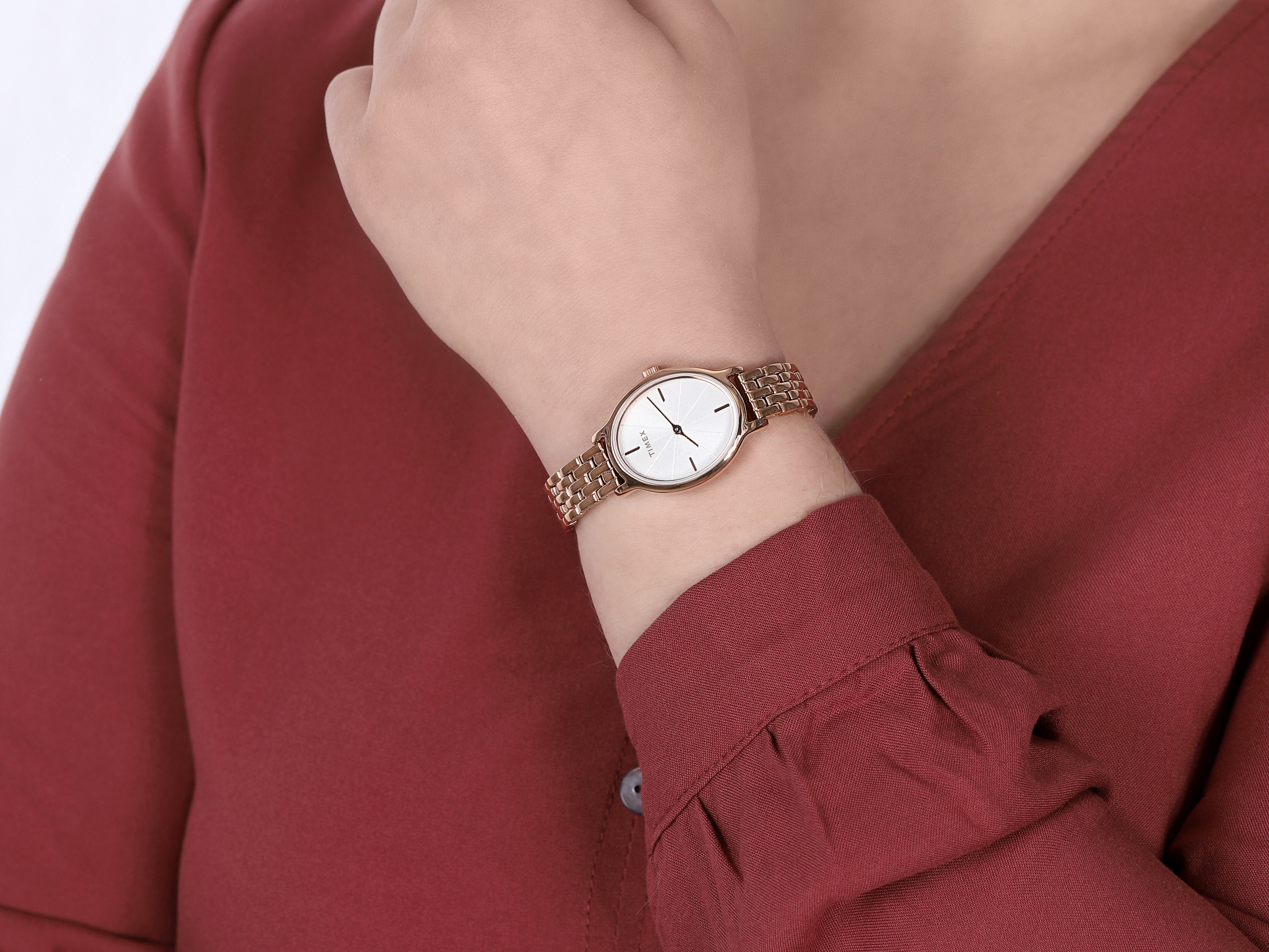 zegarek Timex TW2R94000 różowe złoto Milano - miniatura 4