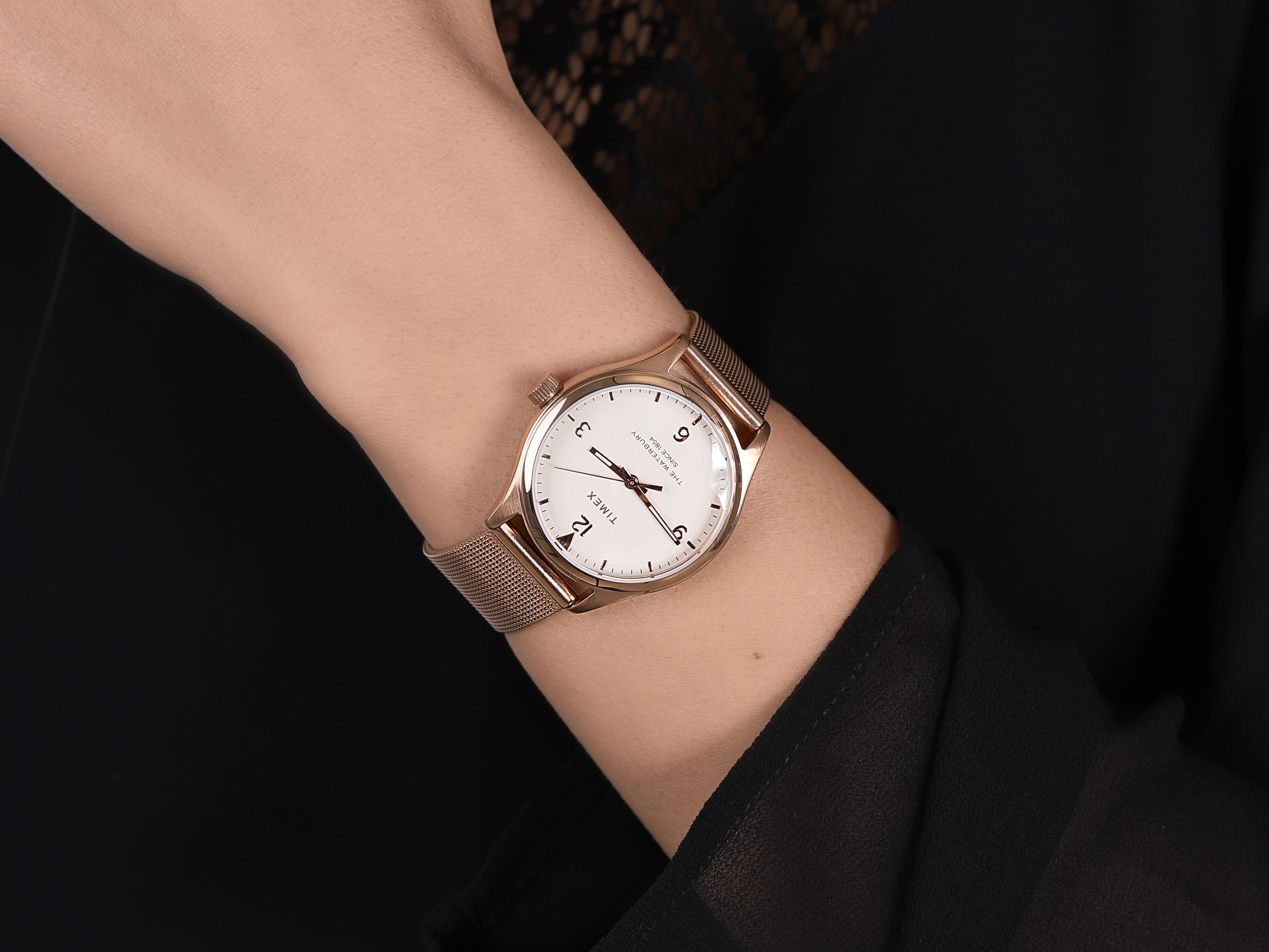 zegarek Timex TW2T36200 różowe złoto Waterbury