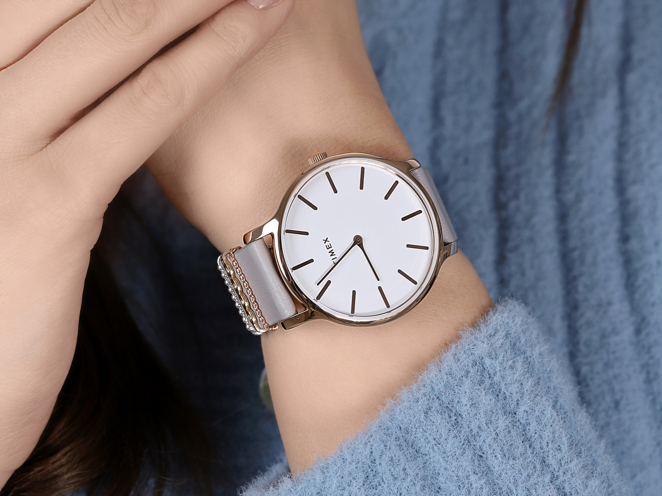 zegarek Timex TW2T45400 różowe złoto Transcend - miniatura 4