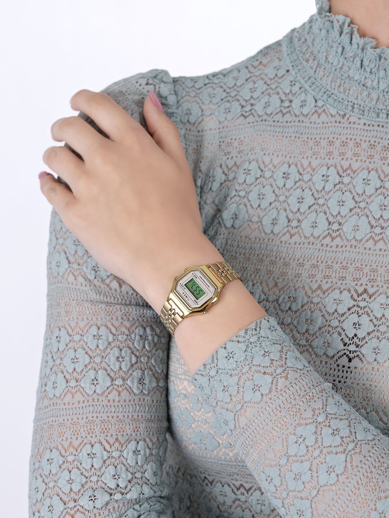 zegarek Timex TW2T48400 złoty Digital Mini - miniatura 6