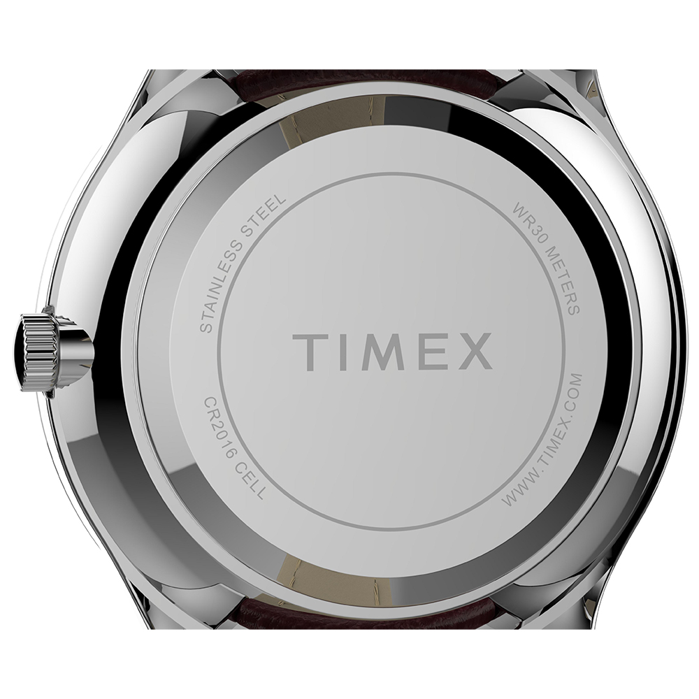 Timex TW2T72200 zegarek srebrny klasyczny Easy Reader pasek - miniatura 5