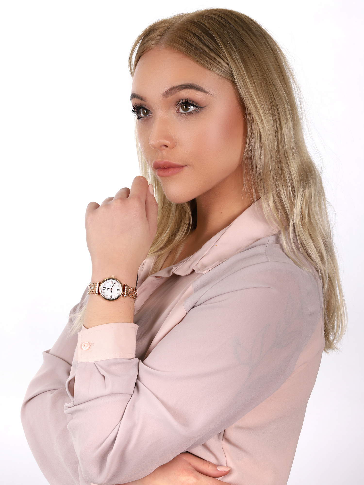 zegarek Timex TW2T78800 różowe złoto Parisienne - miniatura 2