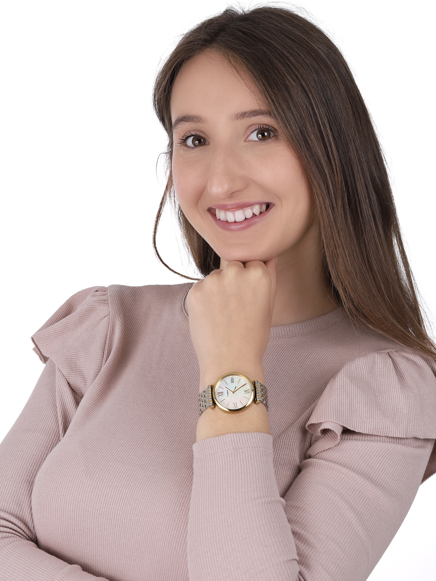 zegarek Timex TW2T79400 złoty Parisienne - miniatura 2