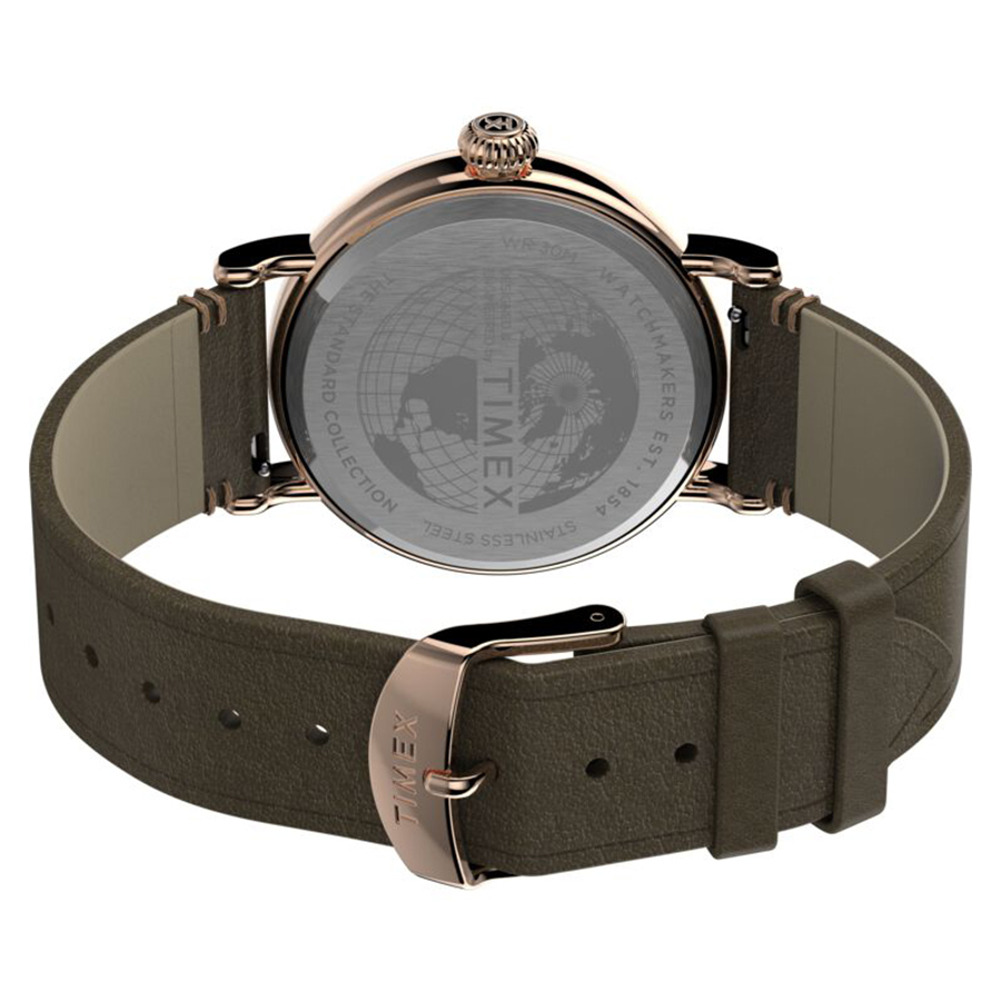 Timex TW2U03900 zegarek różowe złoto klasyczny Standard pasek - miniatura 5