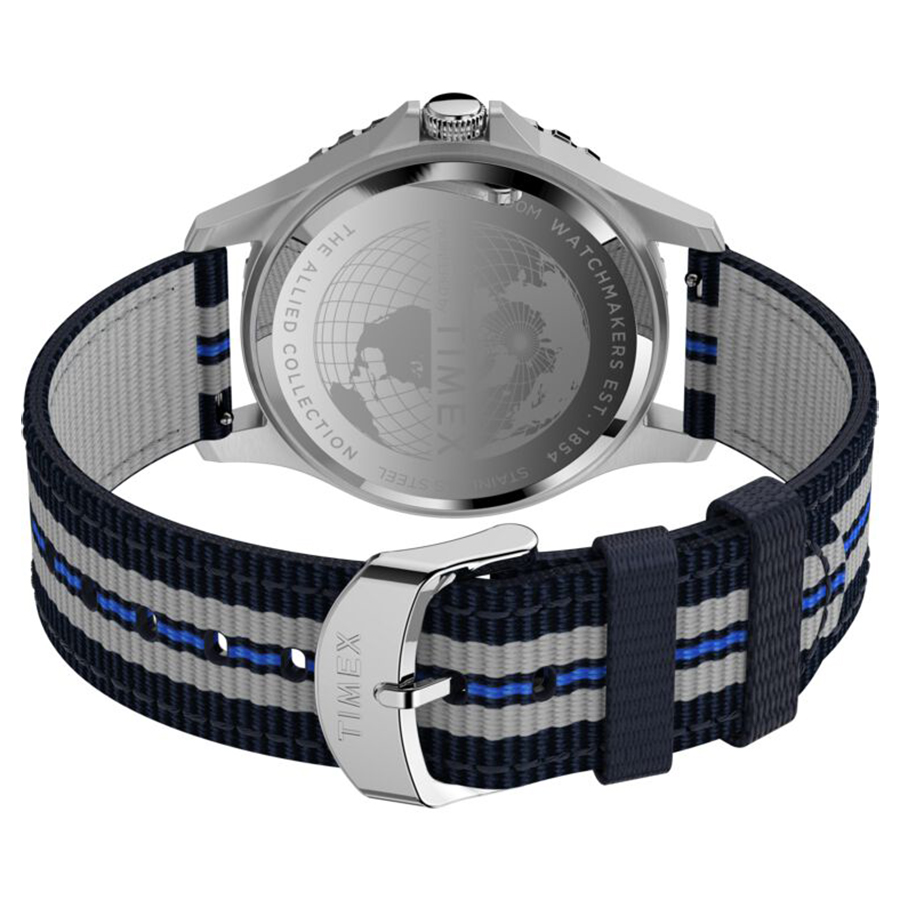 Timex TW2U11000 zegarek srebrny klasyczny Navi XL pasek - miniatura 5