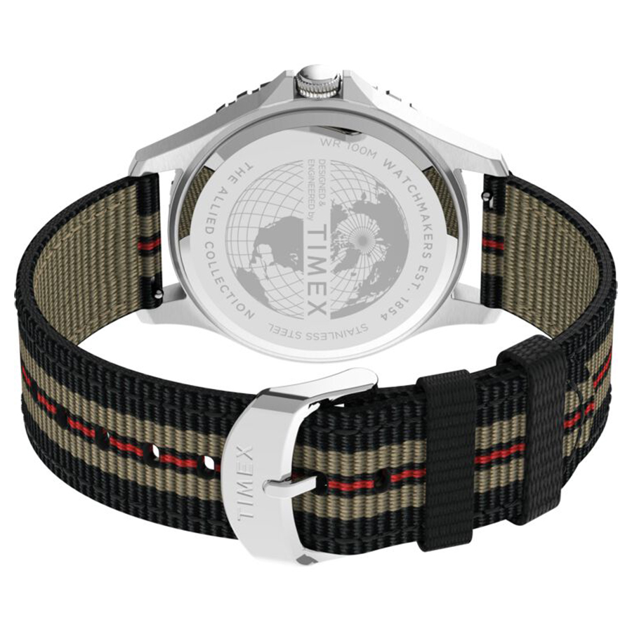 Timex TW2U11100 zegarek srebrny klasyczny Navi XL pasek - miniatura 5