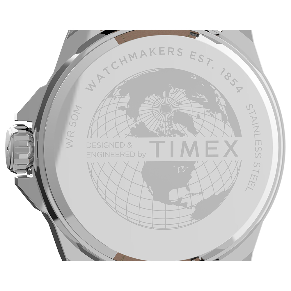 Timex TW2U14900 zegarek srebrny klasyczny Essex Avenue pasek