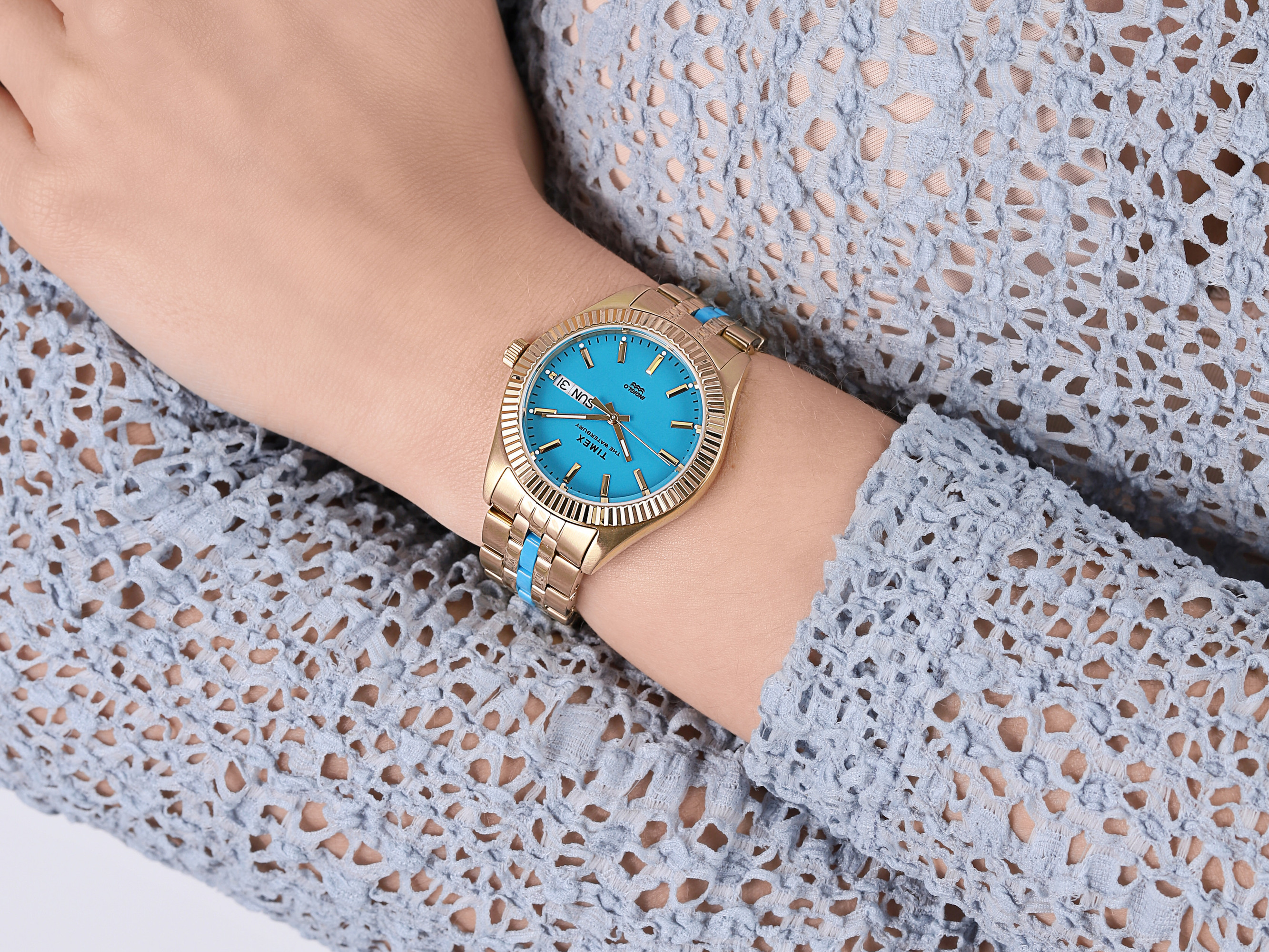 zegarek Timex TW2U82600 złoty Waterbury - miniatura 4