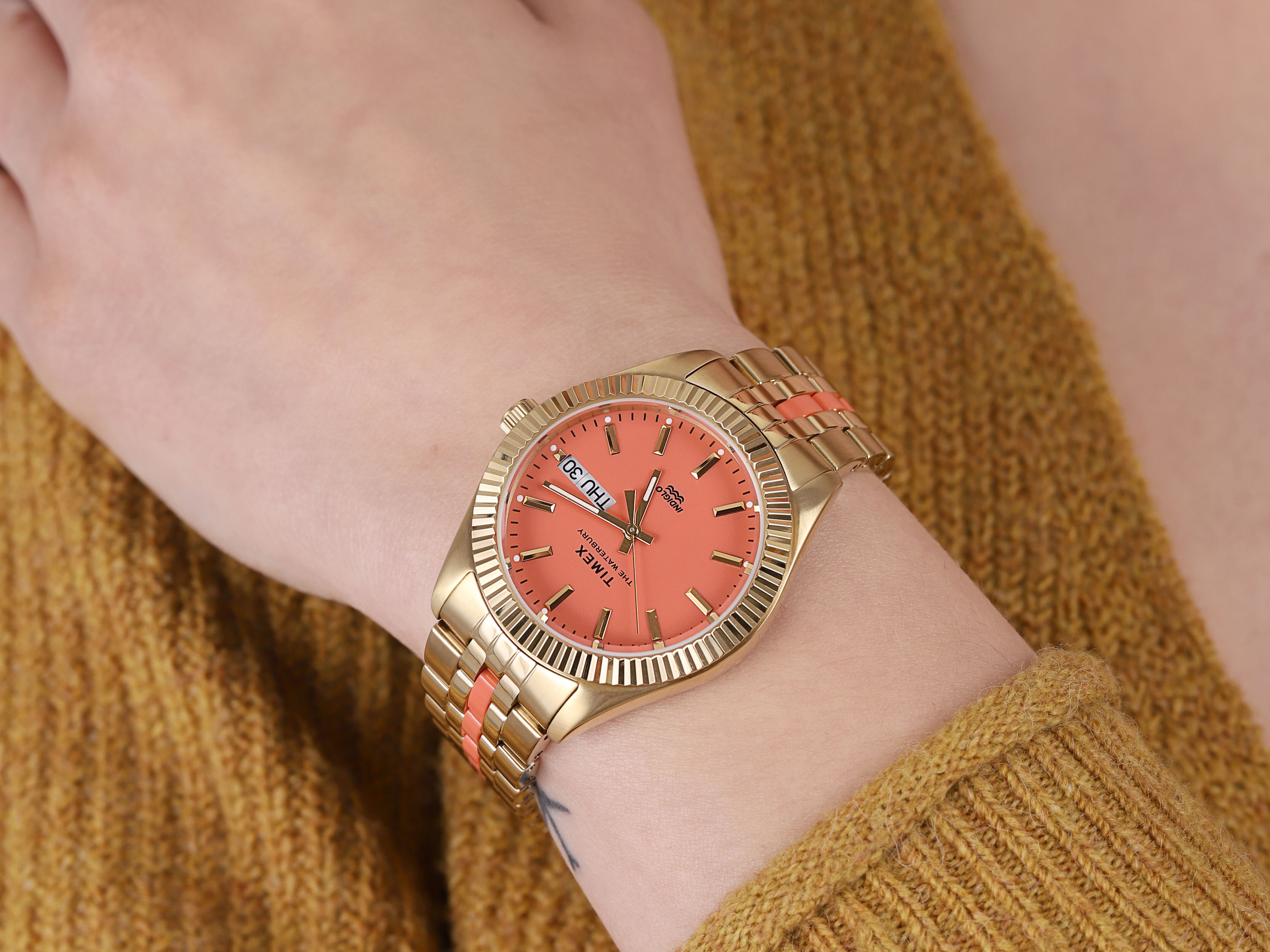 zegarek Timex TW2U82700 kwarcowy damski Waterbury Waterbury Legacy Boyfriend Malibu 36mm - miniatura 4