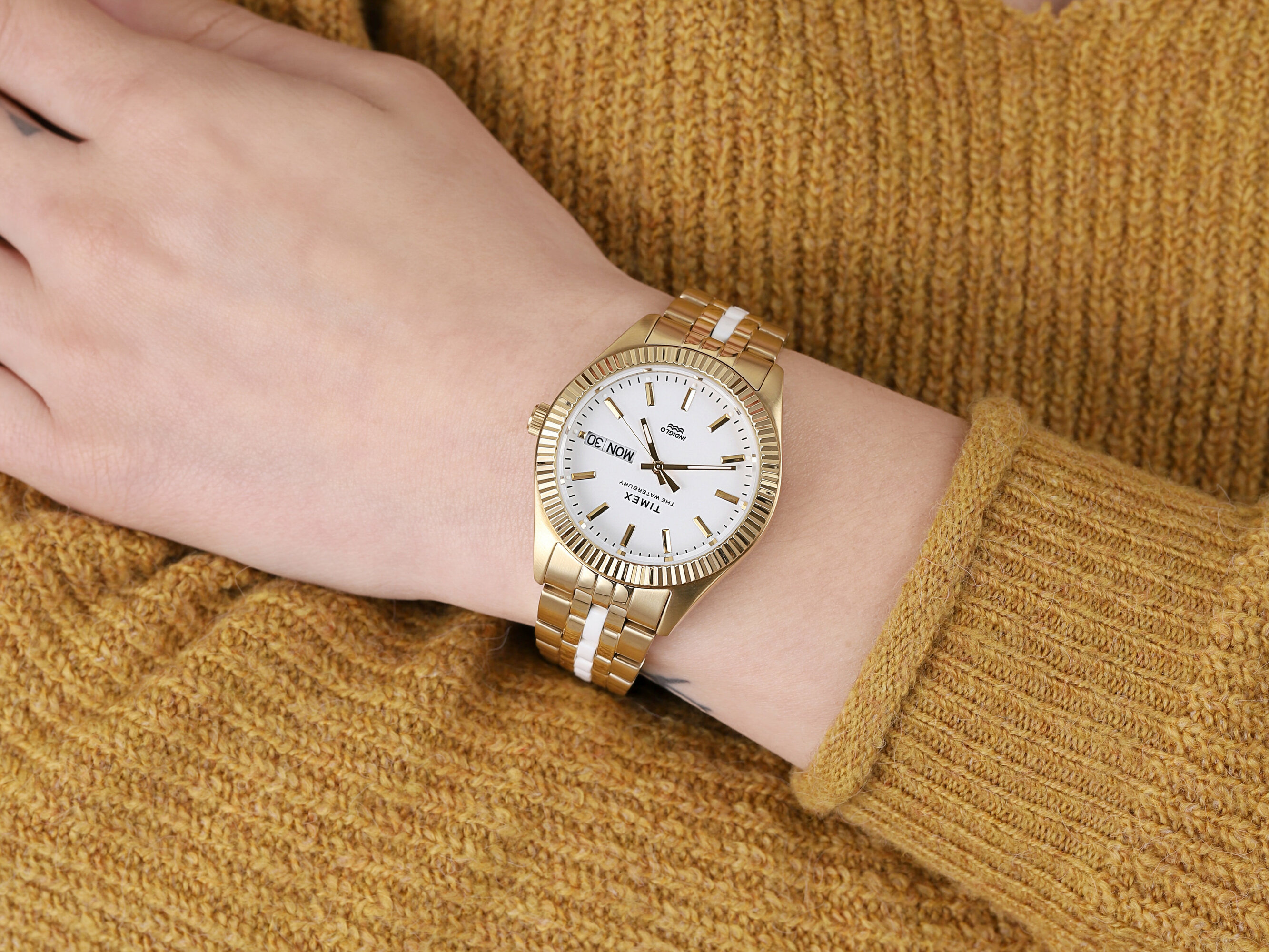 zegarek Timex TW2U82900 złoty Waterbury - miniatura 4