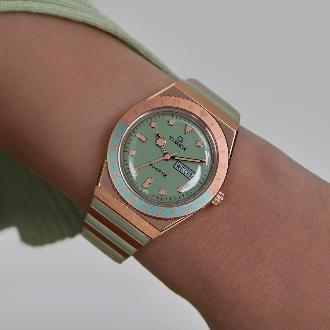 zegarek Timex TW2V38700 różowe złoto Q Timex Reissue - miniatura 6