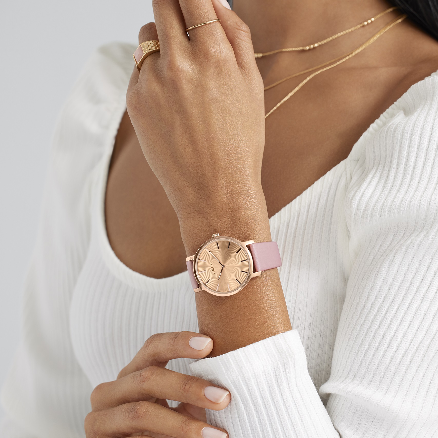 zegarek Timex TW2V66900 różowe złoto Transcend - miniatura 7