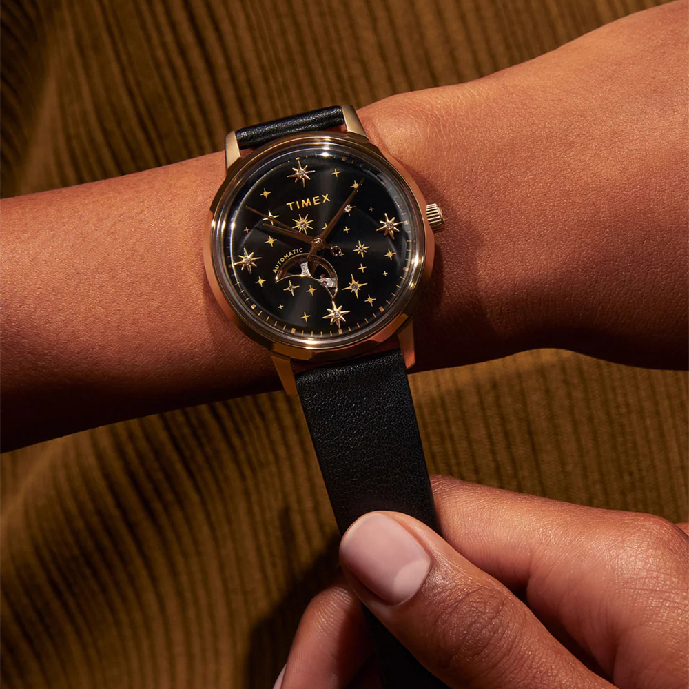 zegarek Timex TW2W21200 złoty Celestial Automatic - miniatura 7