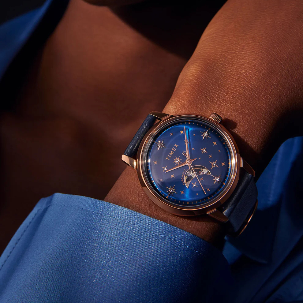zegarek Timex TW2W21300 różowe złoto Celestial Automatic - miniatura 7