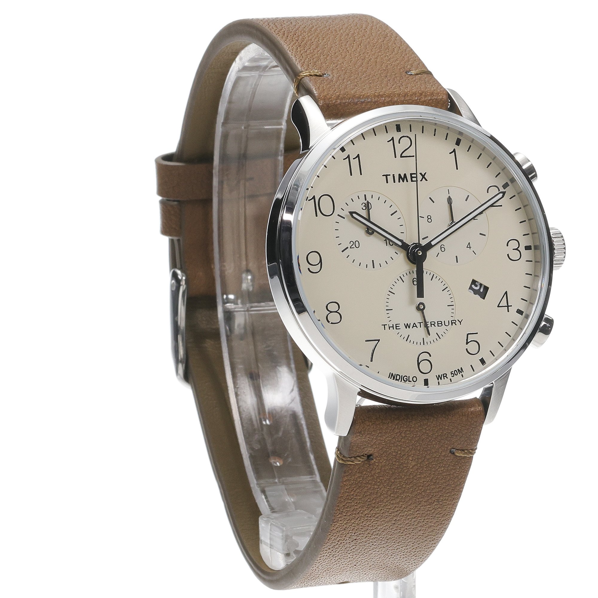 zegarek Timex TW2W50900 kwarcowy męski Waterbury Waterbury Classic Chronograph 40mm Leather Strap - miniatura 3