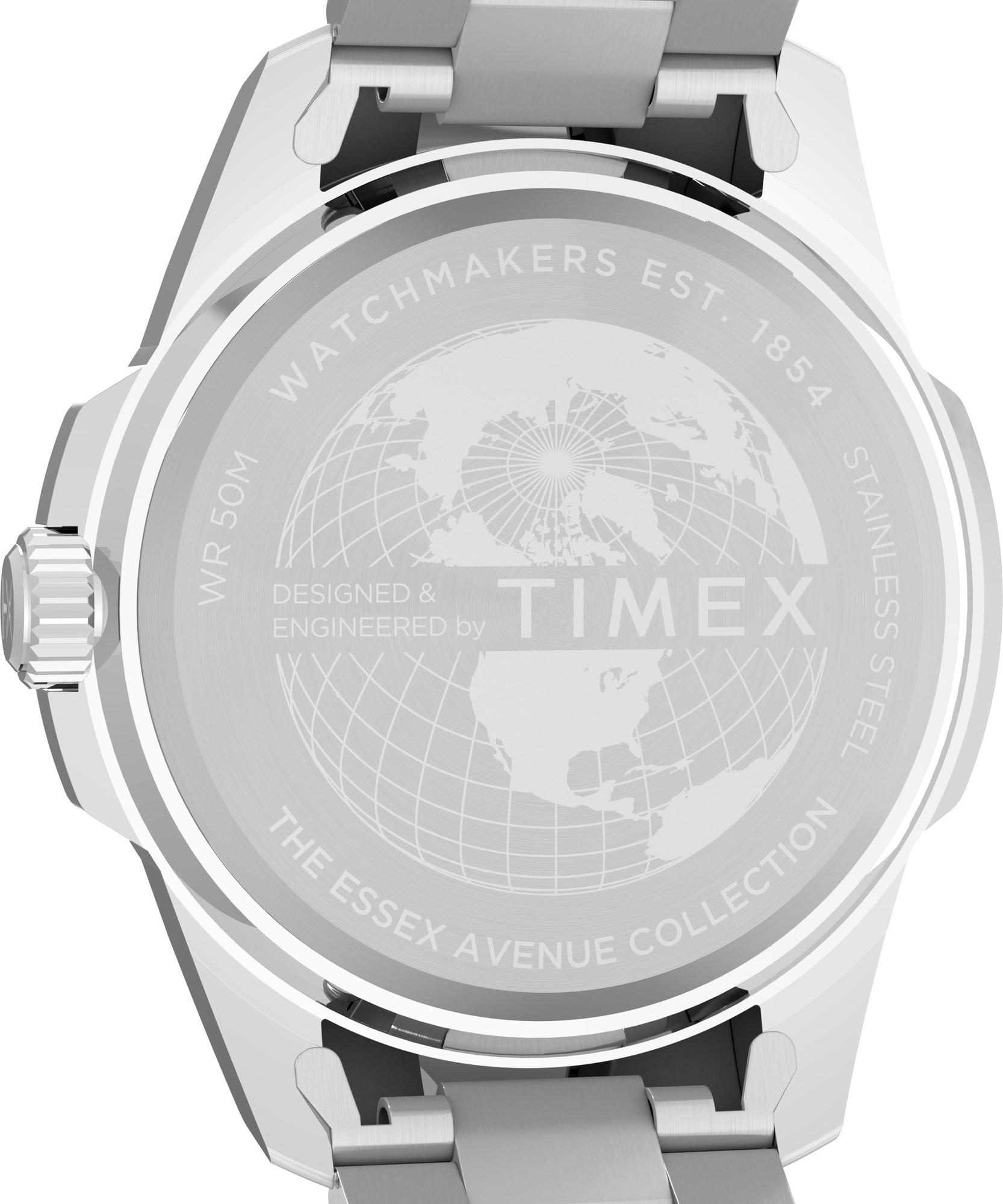zegarek Timex TW2Y21000 Essex Day and Date 45mm Stainless Steel Bracelet Watch
