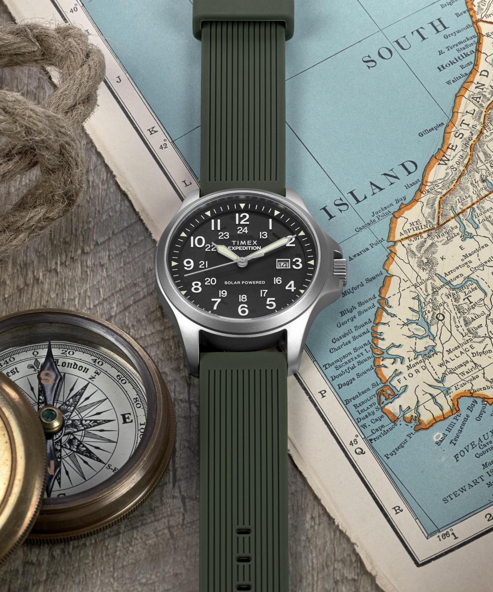 zegarek Timex TW2Y31600 Expedition Field Post Solar 41mm Silicone Strap Watch - miniatura 10