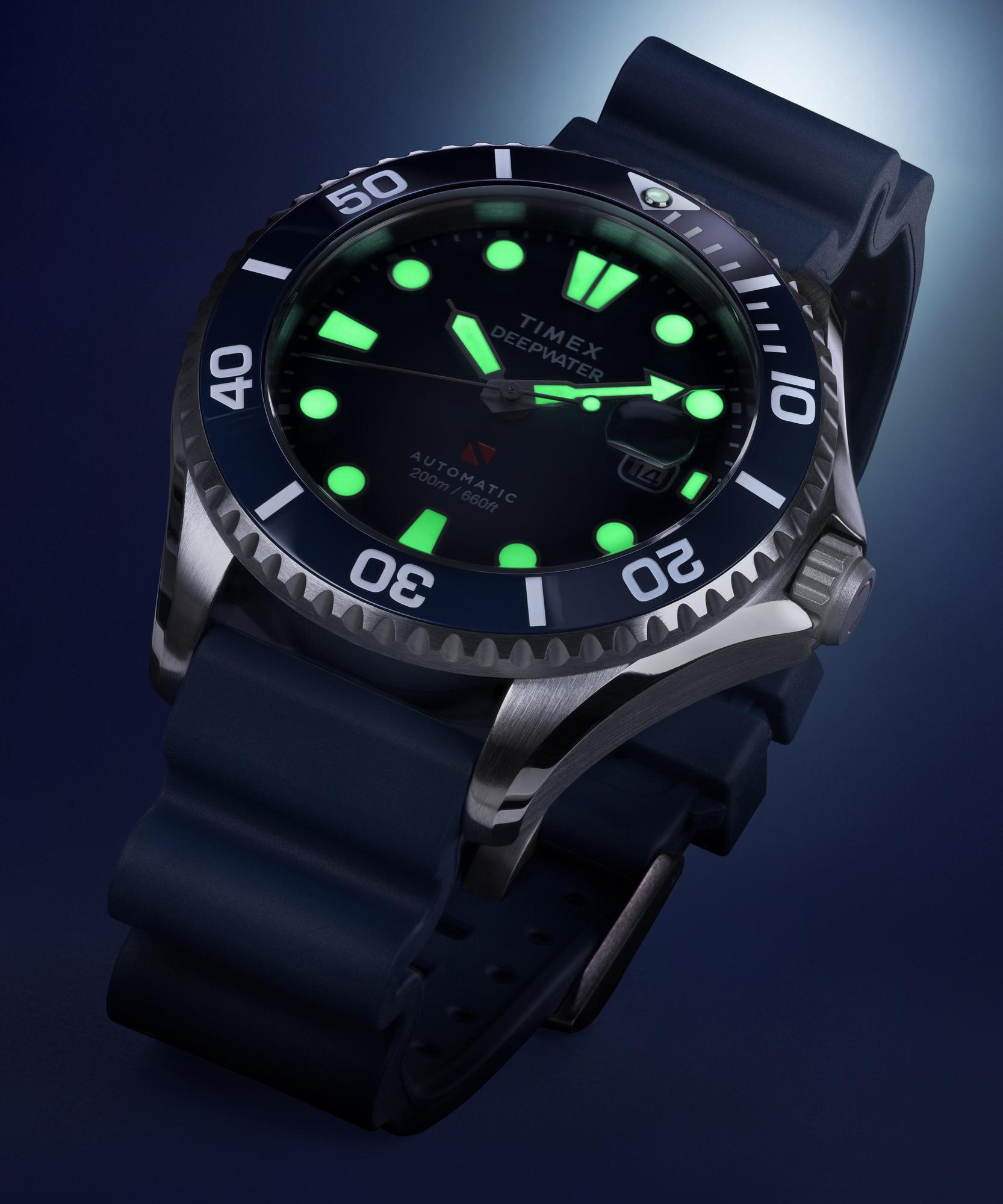 zegarek Timex TW2Y39900 Deepwater Meridian 200 Automatic 44mm Synthetic Rubber Strap Watch - miniatura 10