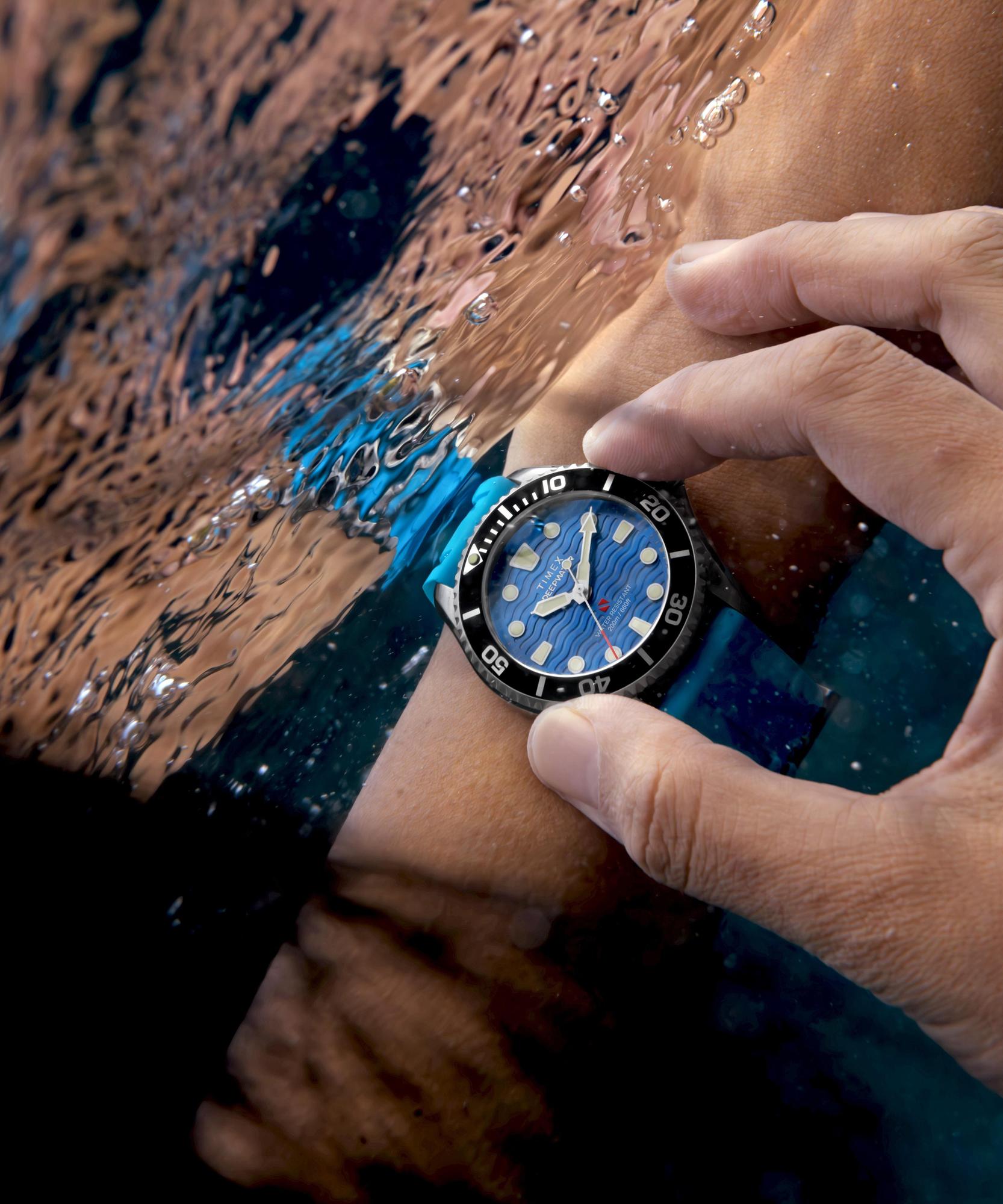 zegarek Timex TW2Y40400 Deepwater Meridian 200 38mm Synthetic Rubber Strap Watch - miniatura 10