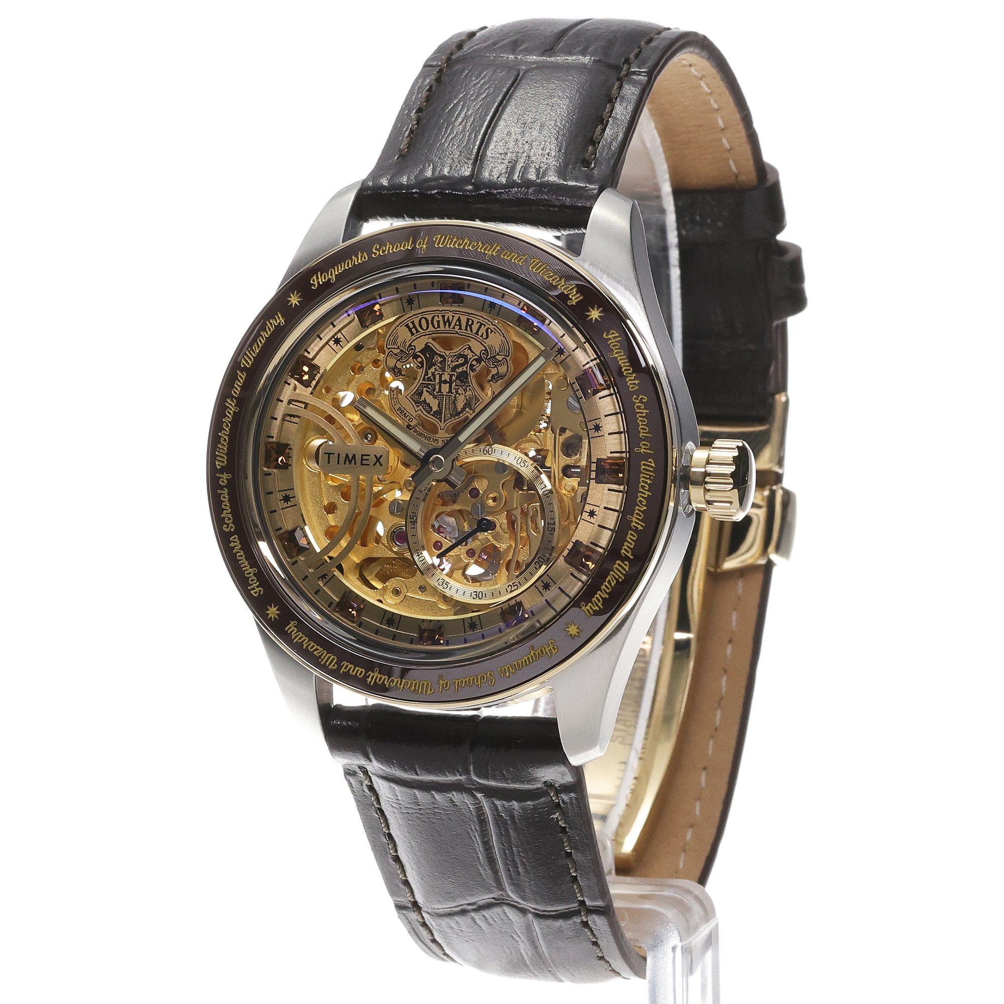 zegarek Timex TW2Y75500 Harry Potter x Timex Waterbury Skeleton Automatic 39mm Leather Strap Watch Waterbury mineralne utwardzane - miniatura 2
