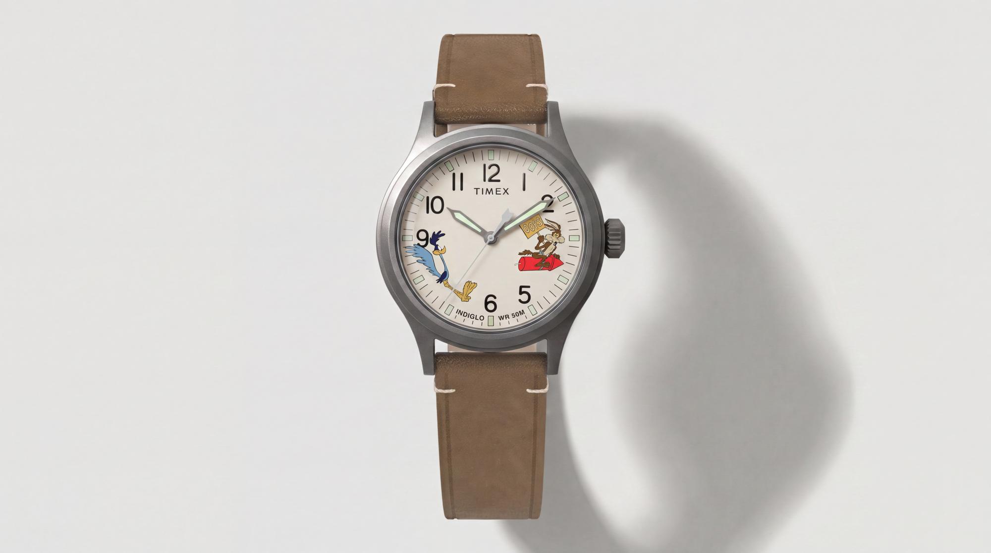 zegarek Timex TW2Y99400 Looney Tunes Road Runner Wile E Coyote x Timex Expedition Scout 40mm Leather Strap Watch Expedition