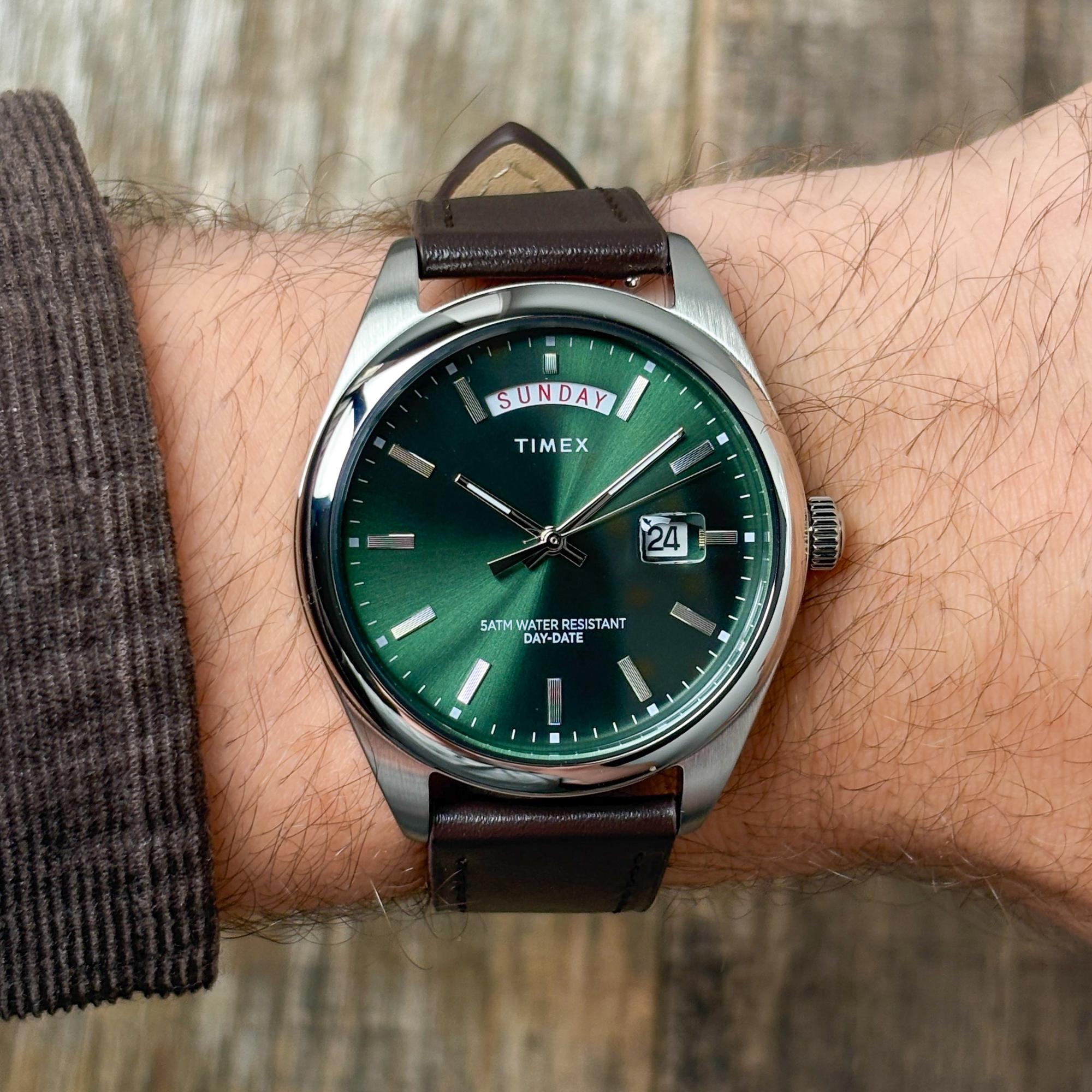 zegarek Timex TWG068800 Day-Date 41mm Leather Strap Set Legacy mineralne