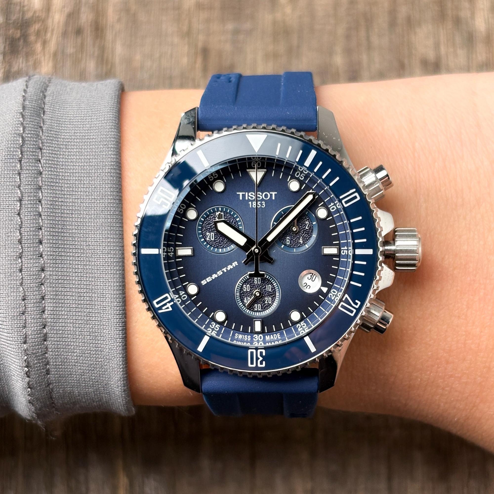 zegarek Tissot T1202171704100 Seastar 1000 Quartz Chronograph 38mm Seastar szafirowe - miniatura 11