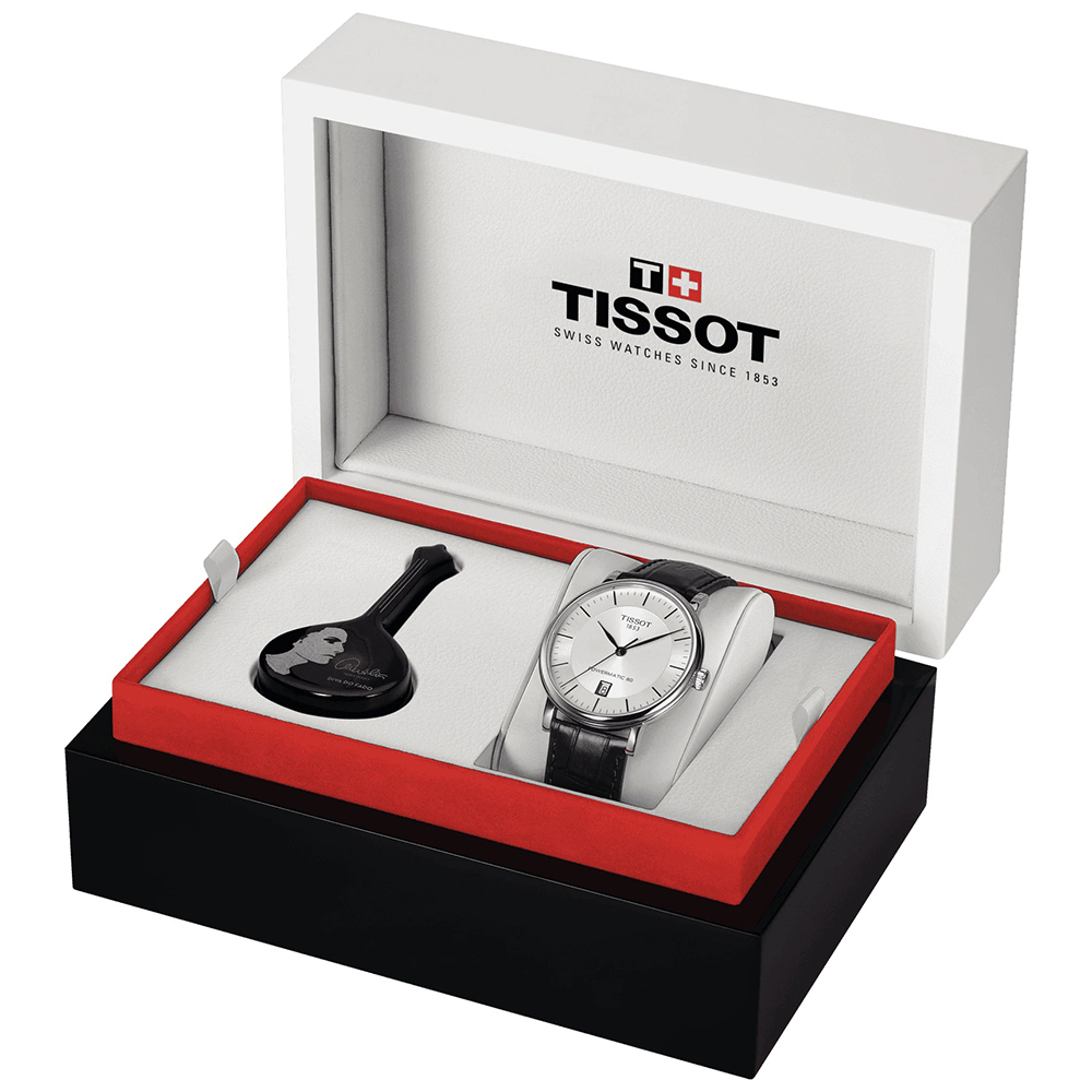 Tissot T122.407.16.031.01 zegarek srebrny klasyczny CARSON AUTOMATIC pasek - miniatura 5