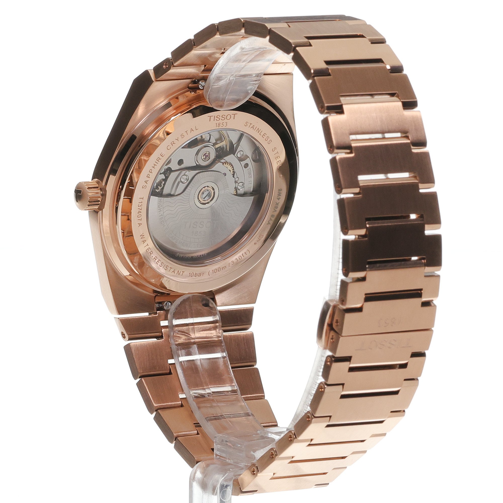 zegarek Tissot T1374073304100 różowe złoto PRX - miniatura 4