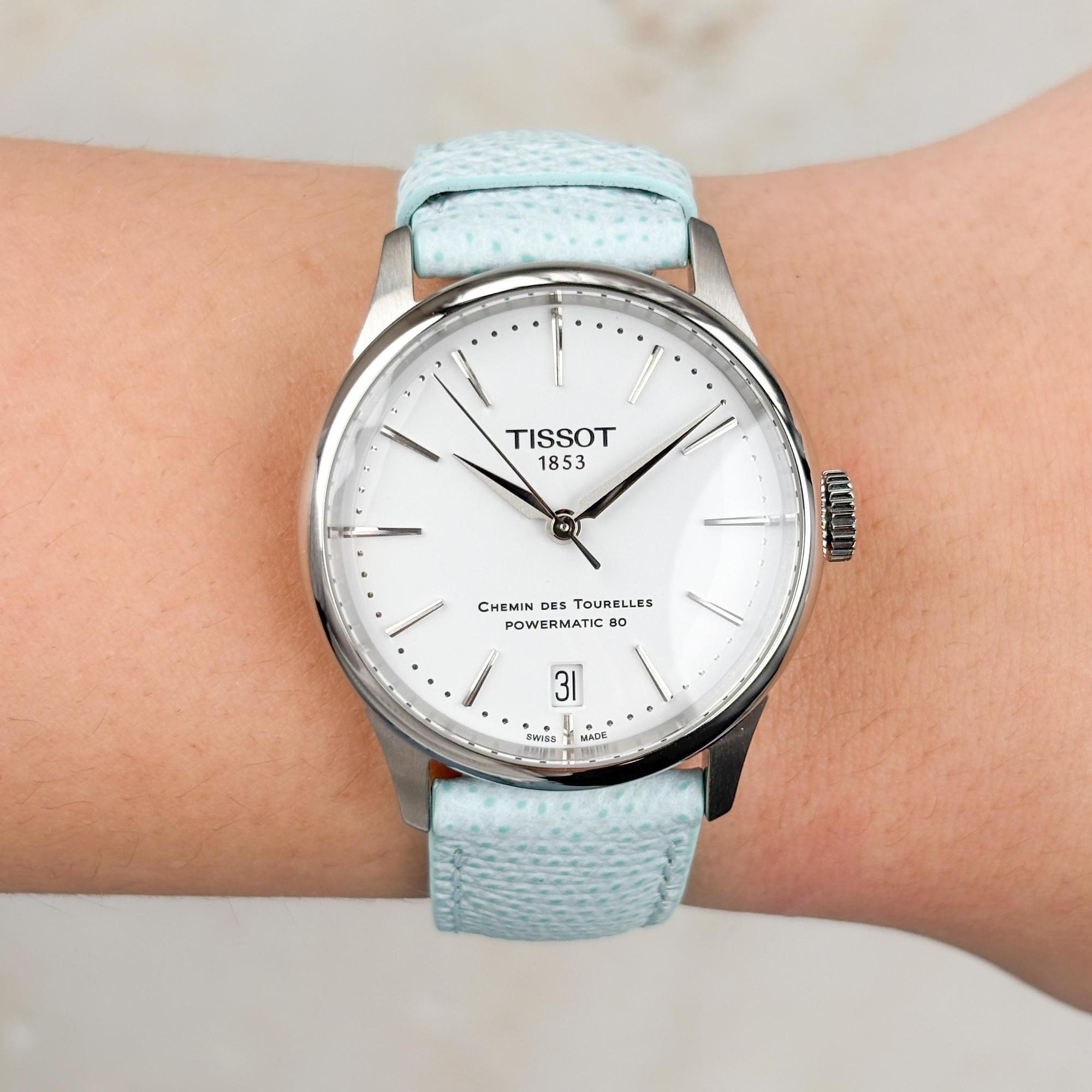 zegarek Tissot T1392071601100 automatyczny damski Chemin des Tourelles CHEMIN DES TOURELESS POWERMATIC 80 34mm