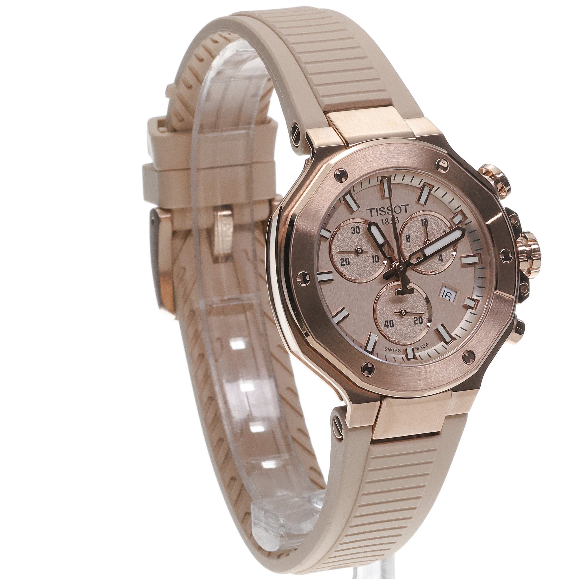 zegarek Tissot T1418173750100 różowe złoto T-Race