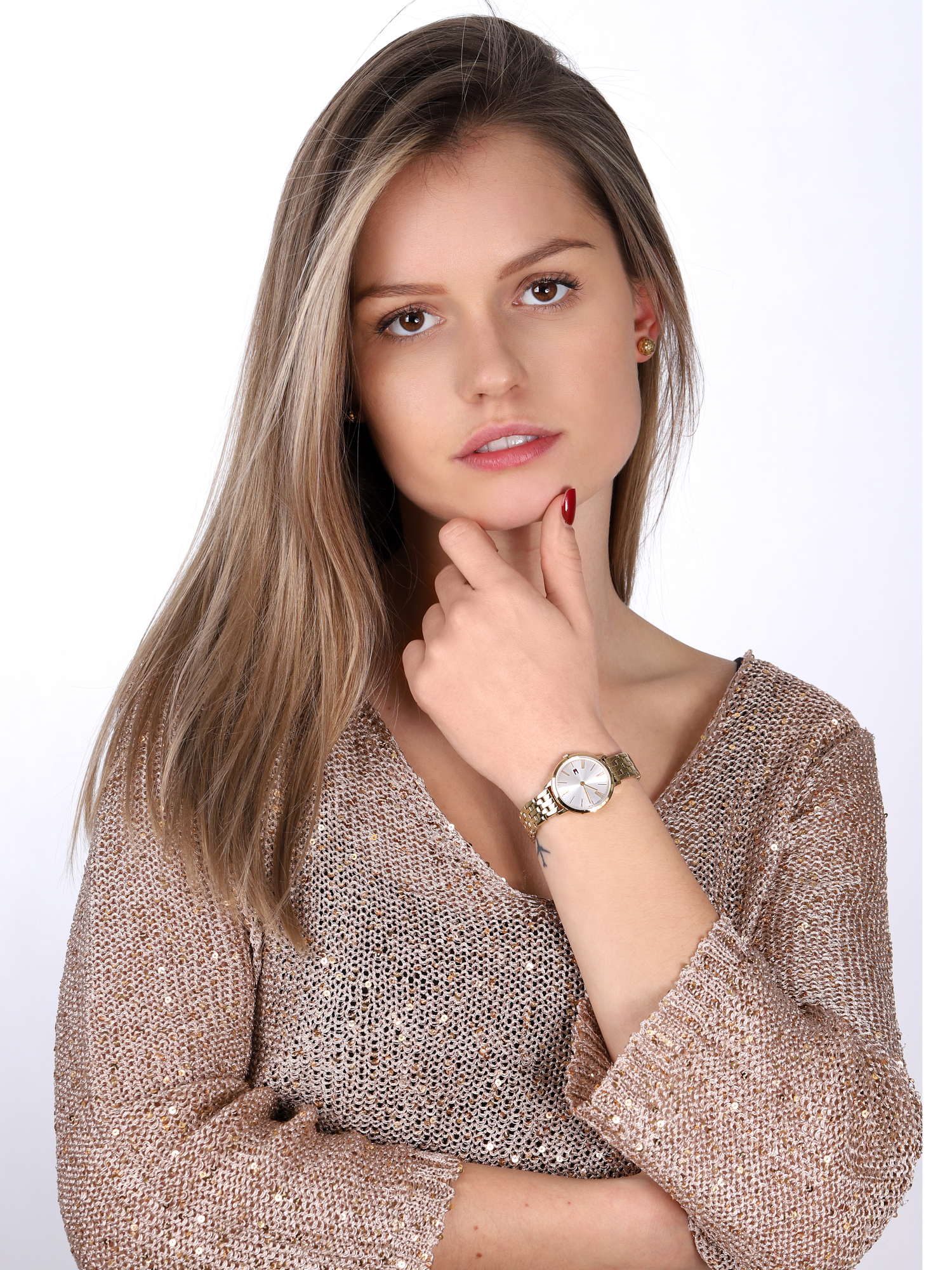 zegarek Tommy Hilfiger 1782054 złoty Damskie - miniatura 2