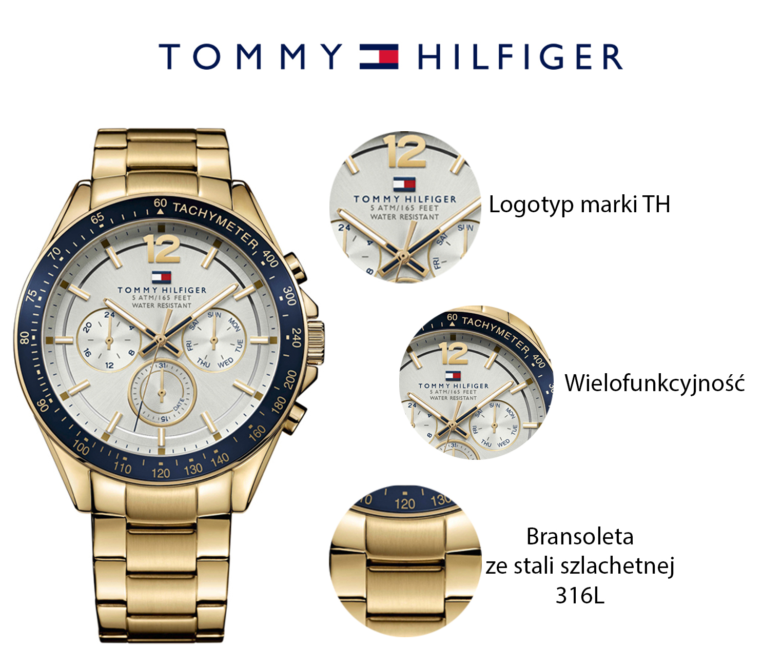 zegarek Tommy Hilfiger 1791121 kwarcowy męski Męskie Luke