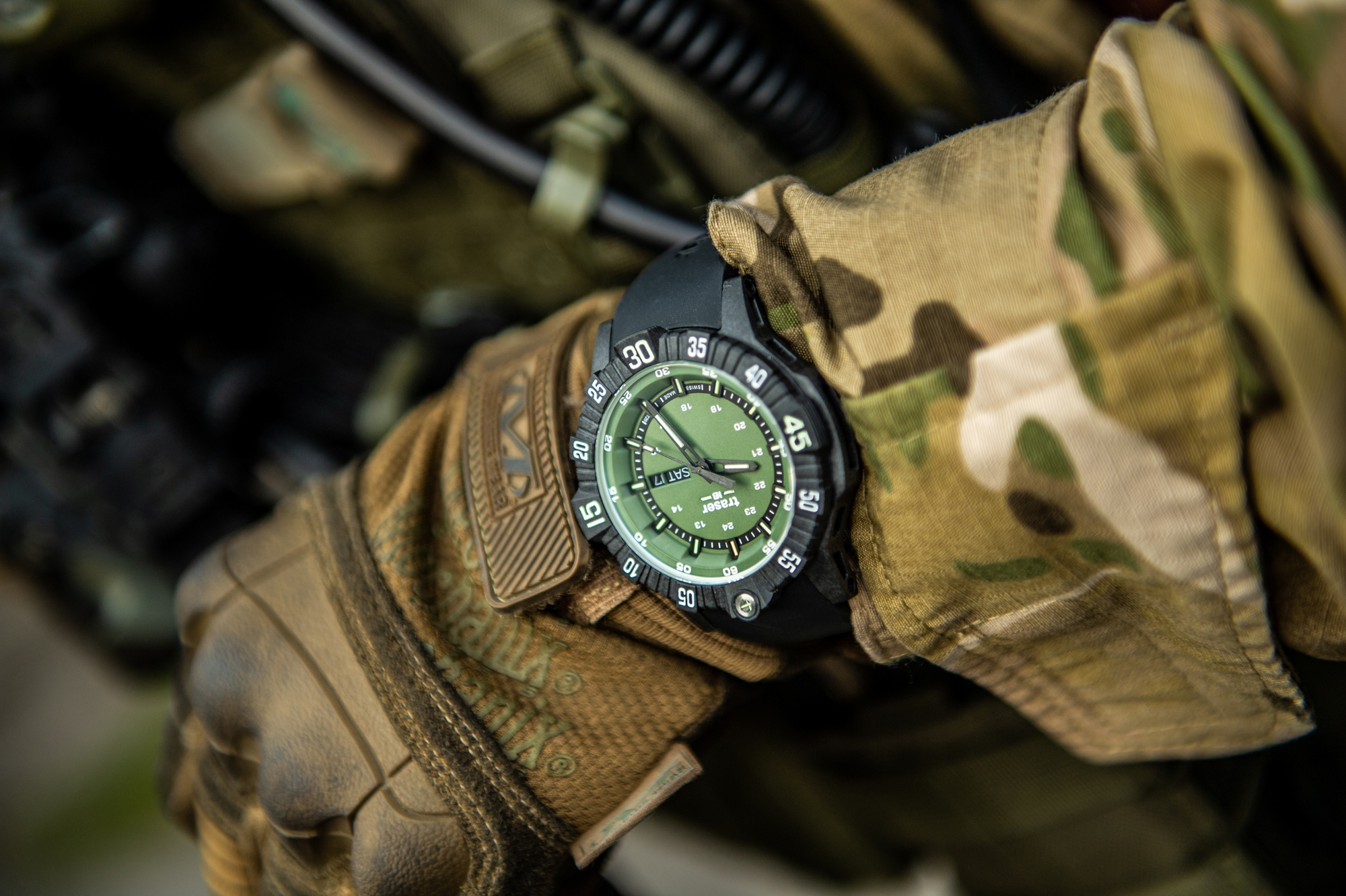 zegarek Traser TS-110727 P99 Q Tactical Green Rubber Strap P99 Q Tactical szafirowe