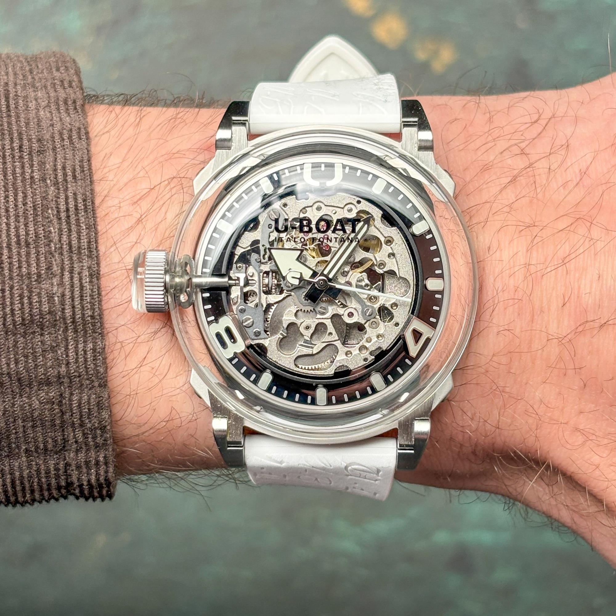 zegarek U-BOAT 3346 automatyczny męski U-65 U-65 AUTOMATIC 44mm SS WHITE