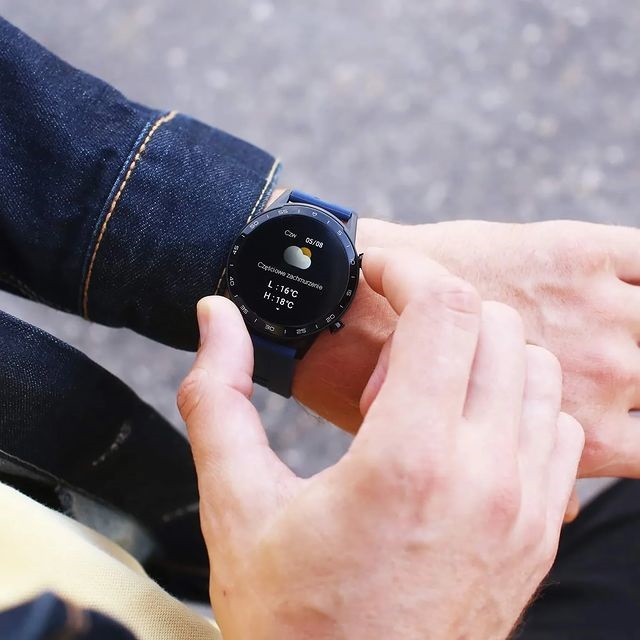 zegarek Vector Smart VCTR-32-22BK-22NB 47mm Niebieski męski z termometr Smartwatch - miniatura 3