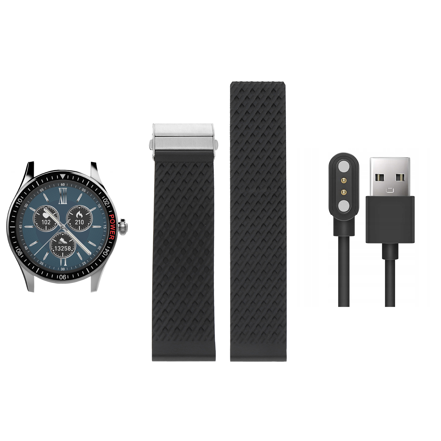 zegarek Vector Smart VCTR-34-01-BK kwarcowy męski Smartwatch 44mm Srebrny Czarny - miniatura 6