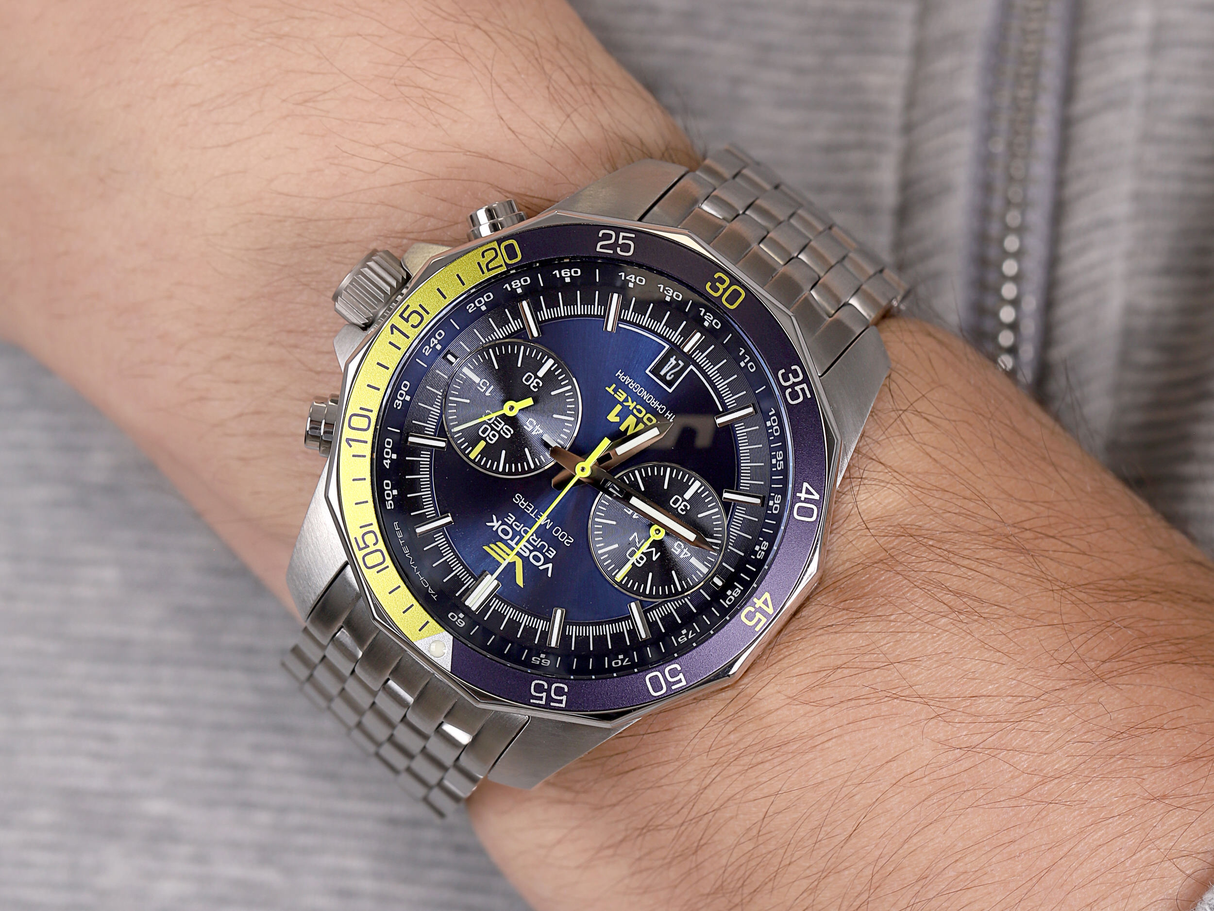 zegarek Vostok Europe 6S21-2255253B Rocket N-1 Chrono męski z tachometr N1 Rocket - miniatura 4