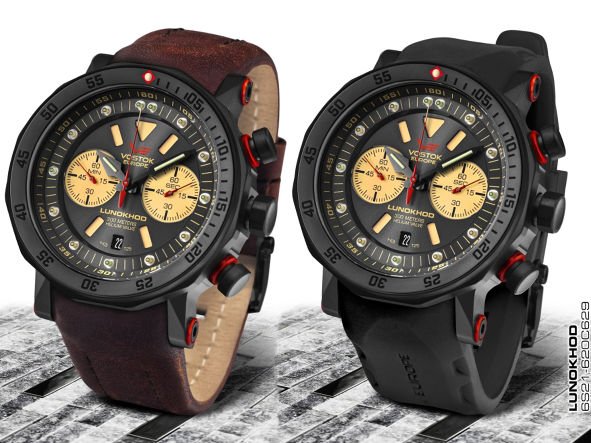 zegarek Vostok Europe 6S21-620C629 kwarcowy męski Lunokhod Lunokhod-2 Chrono - miniatura 2