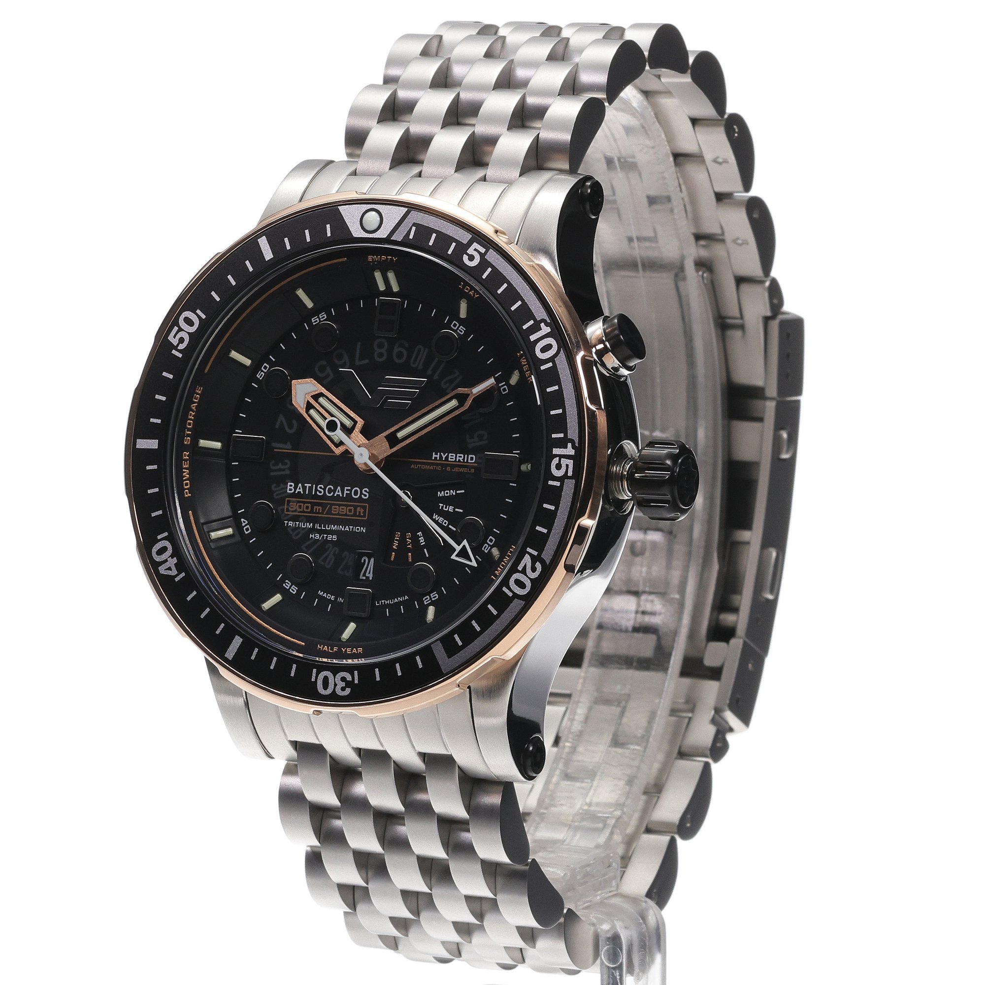 zegarek Vostok Europe PX84-511E769B Batiscafos Hybrid Batiscafos mineralne utwardzane