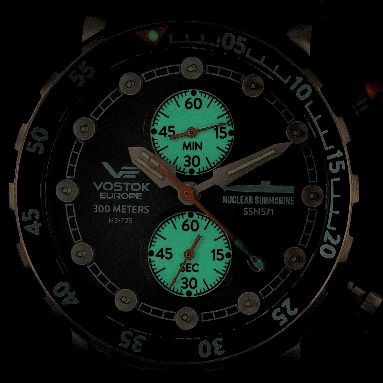 zegarek Vostok Europe VK61-571H614S SSN 571 Nuclear Submarine Chrono SSN 571 mineralne utwardzane - miniatura 5