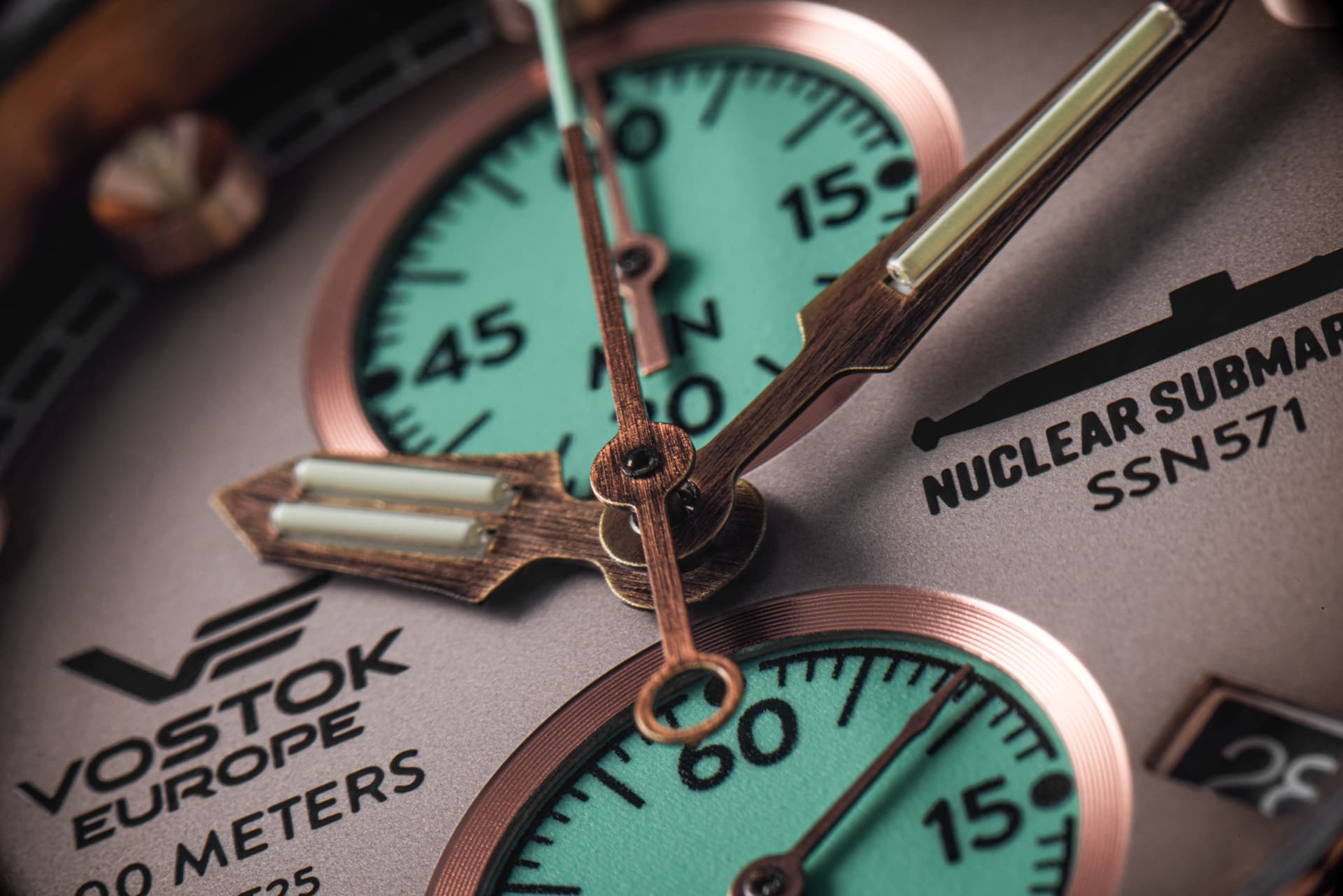 zegarek Vostok Europe VK61-571O613S kwarcowy męski SSN 571 SSN 571 Nuclear Submarine Chrono - miniatura 6