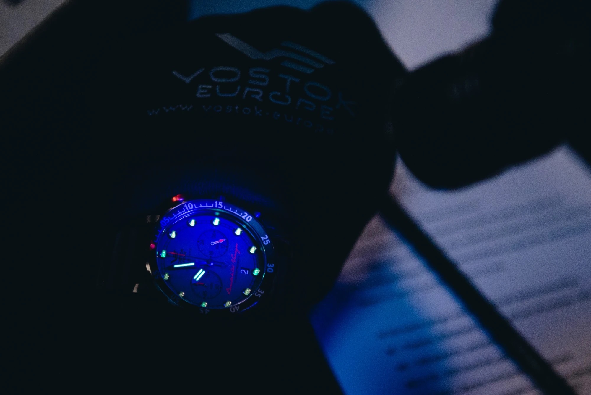 zegarek Vostok Europe VK64-571J431S SSN 571 Benediktas Vanagas Black Limited Edition Chronograph SSN 571 mineralne utwardzane - miniatura 11