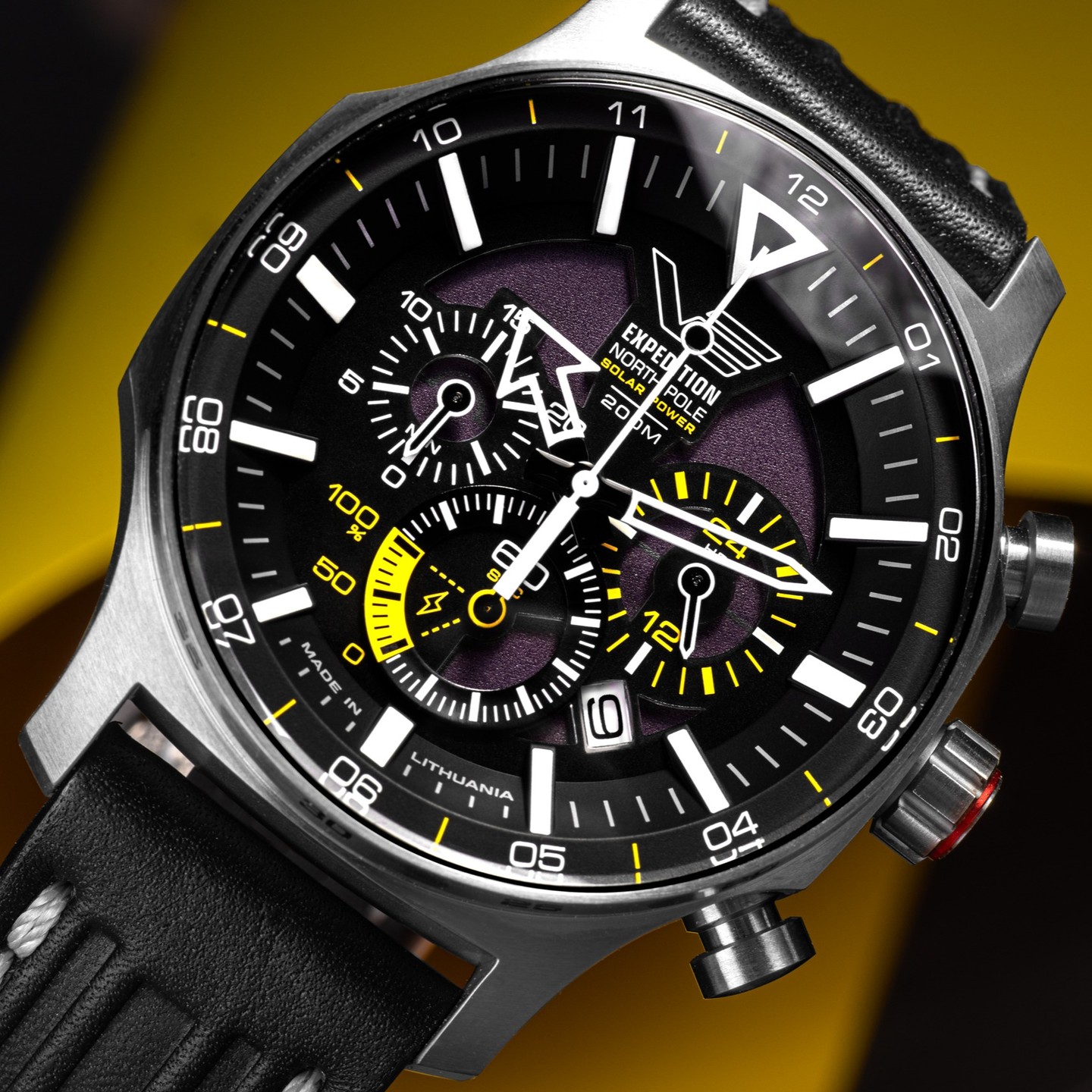 zegarek Vostok Europe VR42-595A732 Expedition North Pole 1 Polar Poppy Solar 47mm męski z chronograf Expedition - miniatura 3