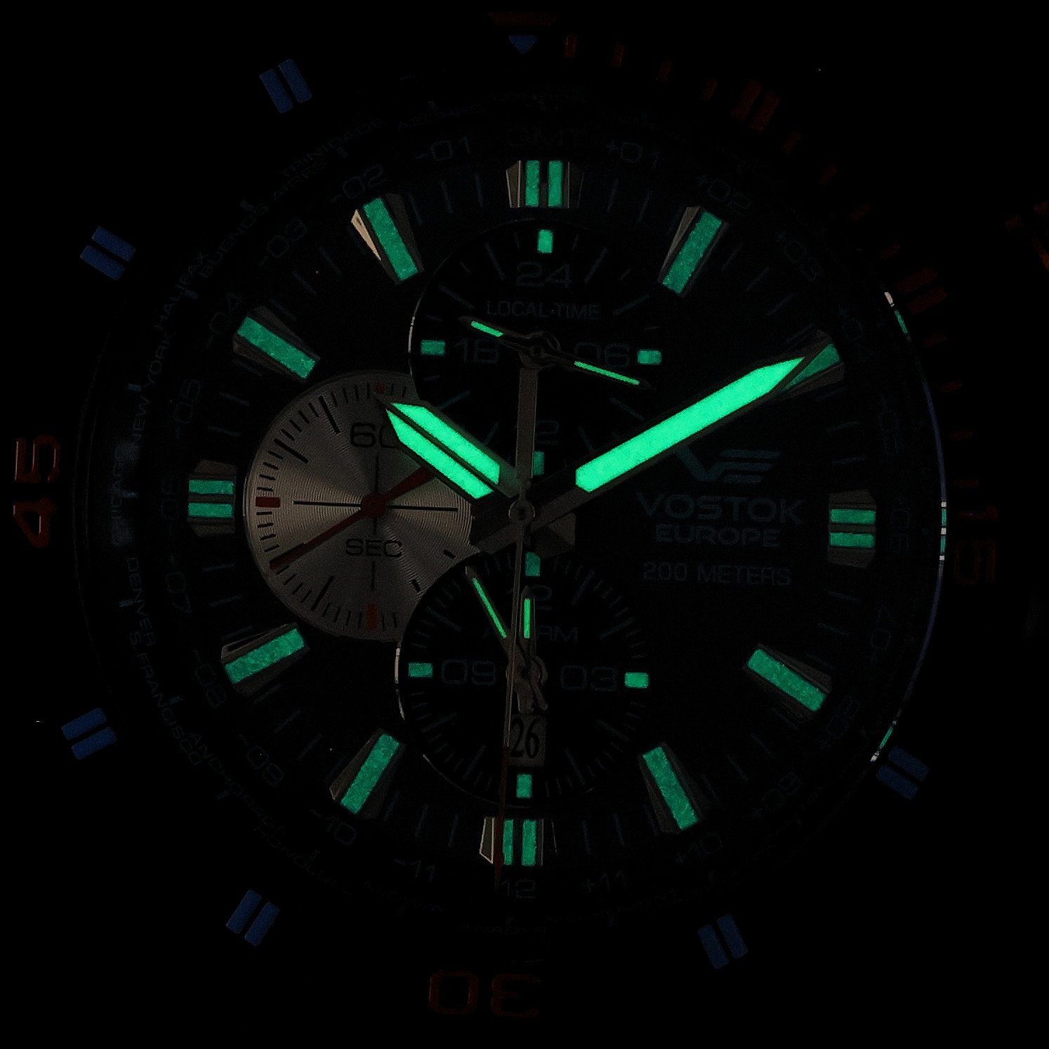 zegarek Vostok Europe YM26-320C654SBL kwarcowy męski Almaz Almaz Dual Time - miniatura 5