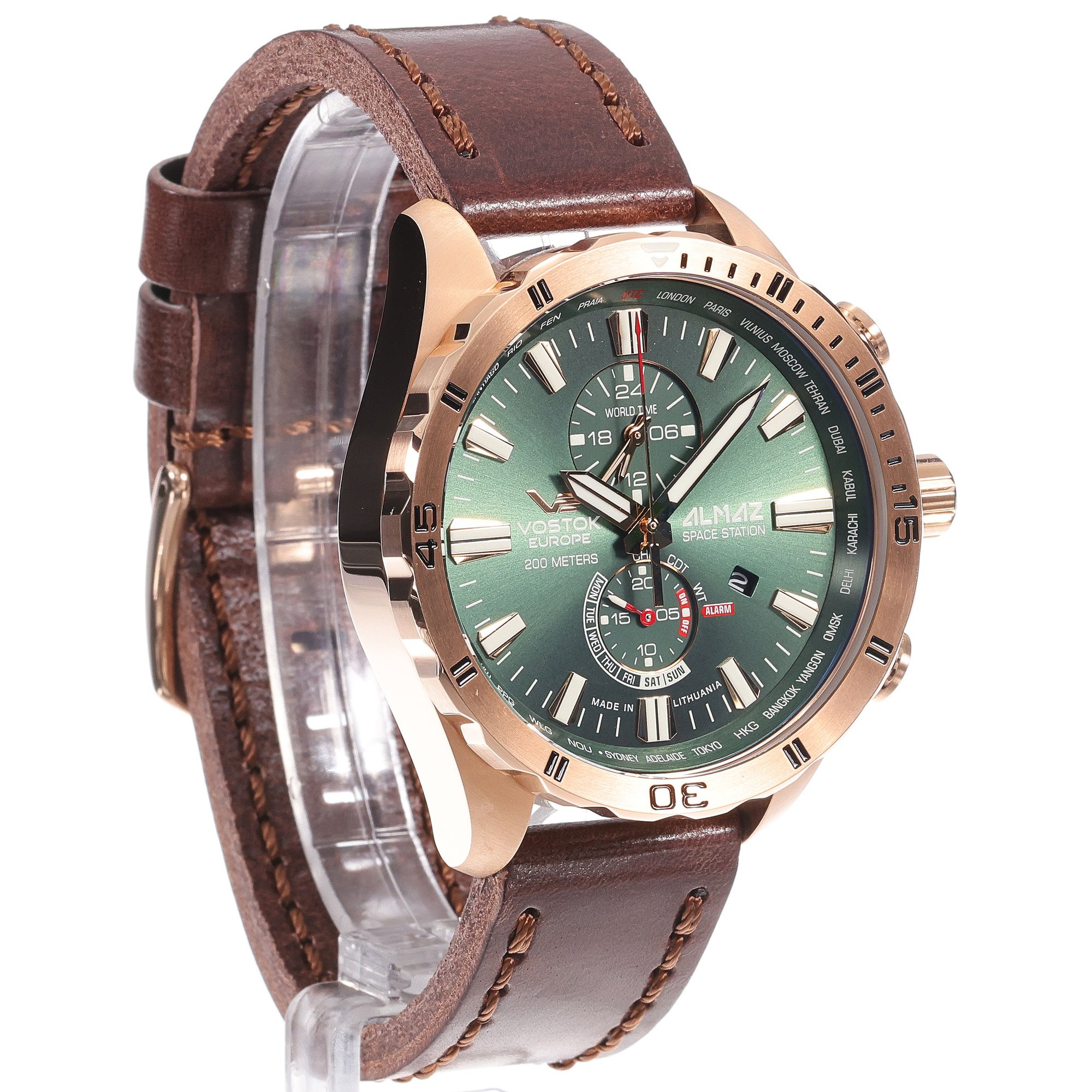 zegarek Vostok Europe YM8J-320B656 Almaz Multifunction męski z chronograf Almaz - miniatura 3