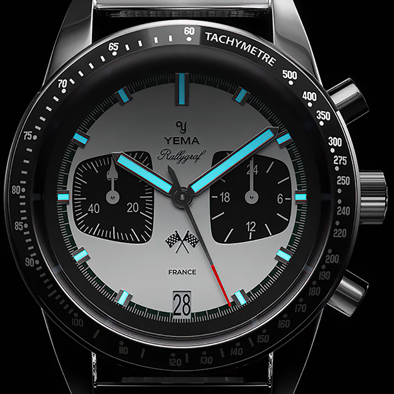 zegarek Yema YMHF1580-BM kinetic męski Mechanical - Quartz Chronographs RALLYGRAF MECA-QUARTZ PANDA - miniatura 3