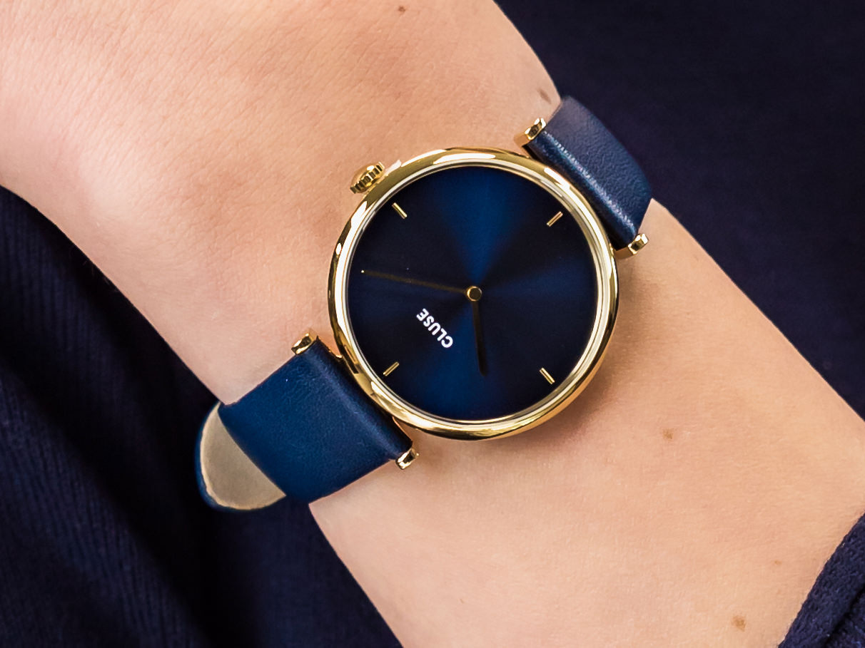 Cluse CW0101208011 Triomphe Leather Gold Blue/Blue zegarek klasyczny Triomphe - miniatura 4