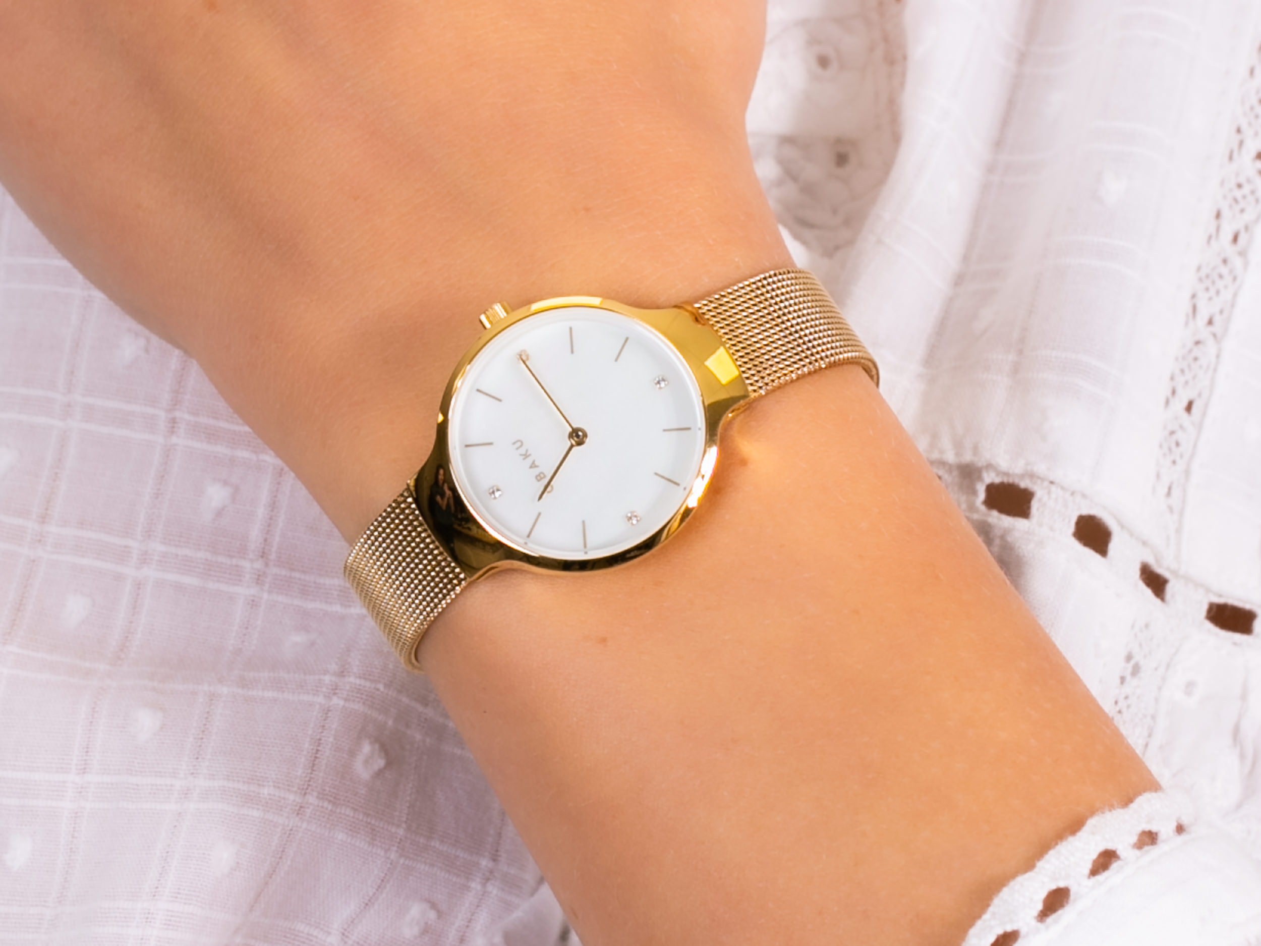 Obaku Denmark V241LXGWMG VIKKE - GOLD zegarek klasyczny Slim - miniatura 4